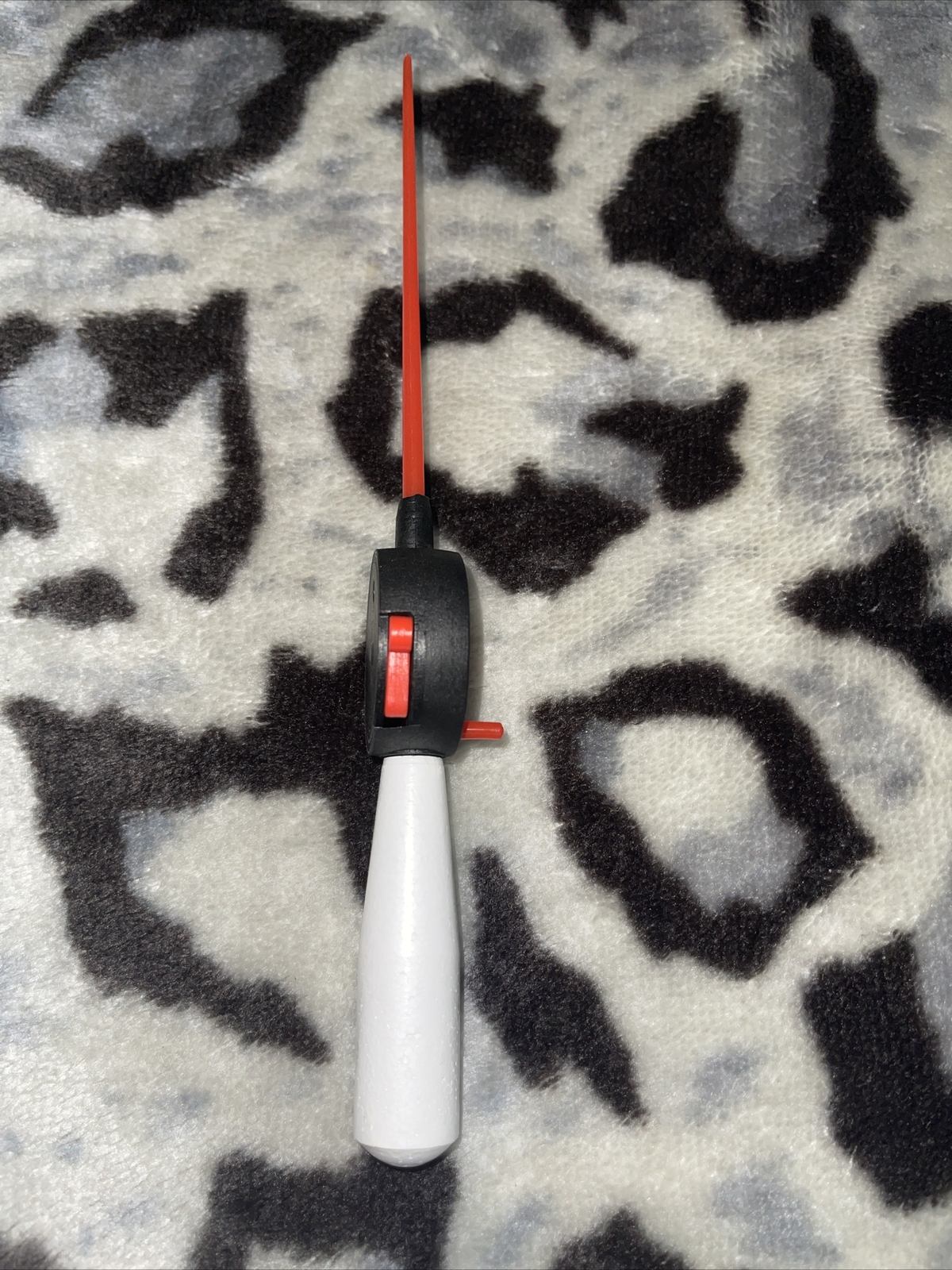 Ice Fishing Rod Red and white Styrofoam handle￼ Russia 23cm X2.5cm. 9in X1in
