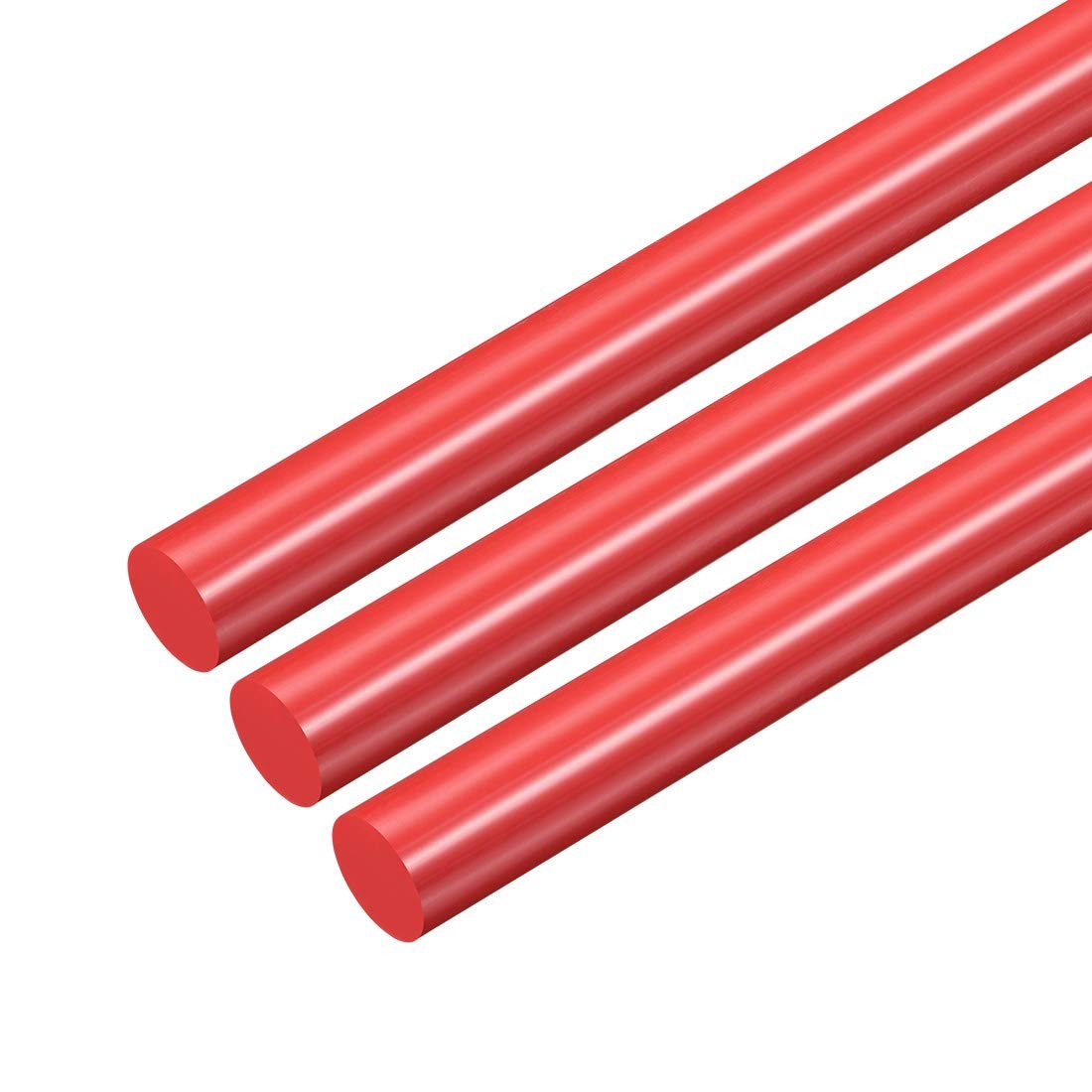 uxcell 3pcs Plastic Round Rod 1/2 inch Dia 20 inch Length Red POM Polyoxymeth…