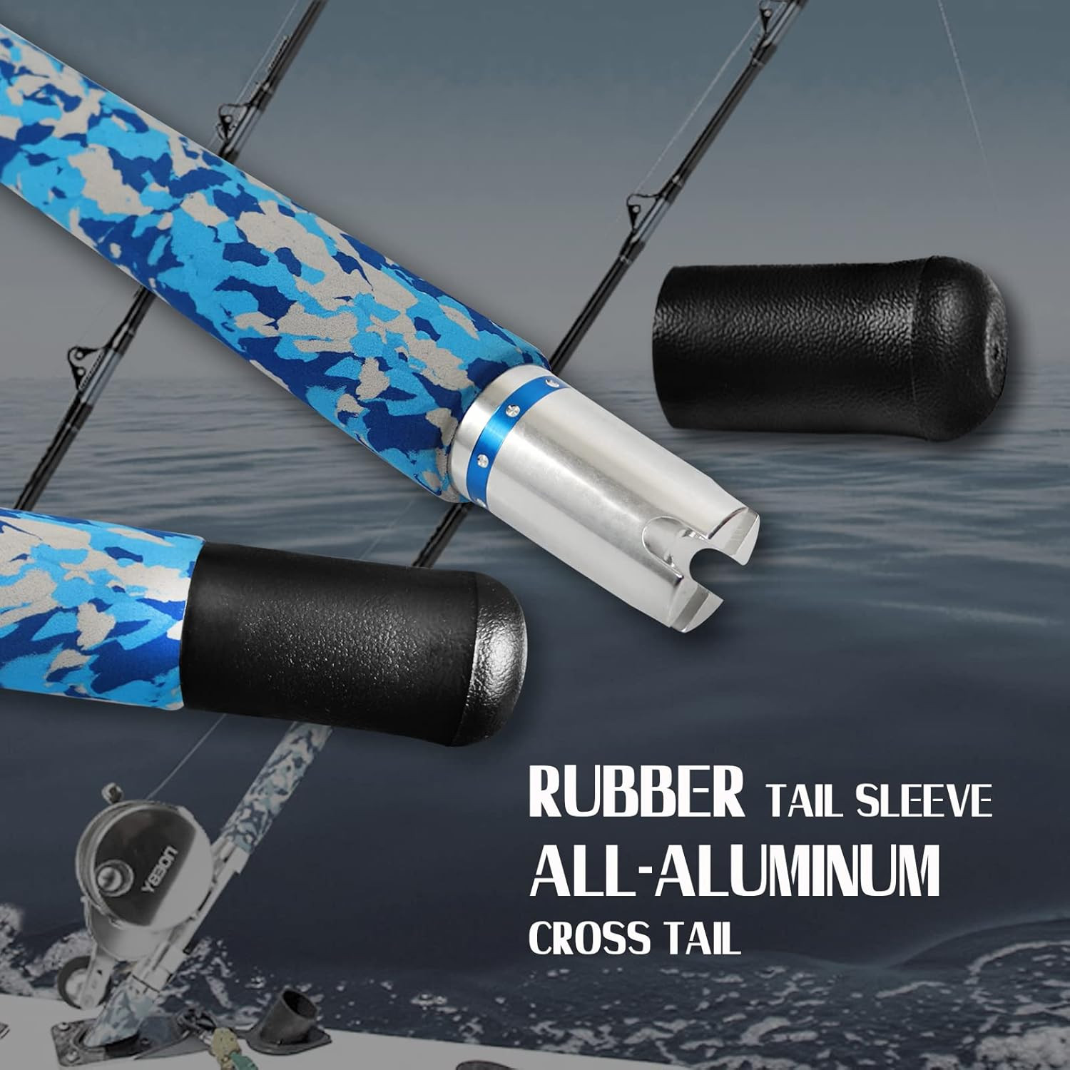 Fishing Trolling Rod 1 Piece Saltwater Offshore Heavy Roller Rod Big Game Conven
