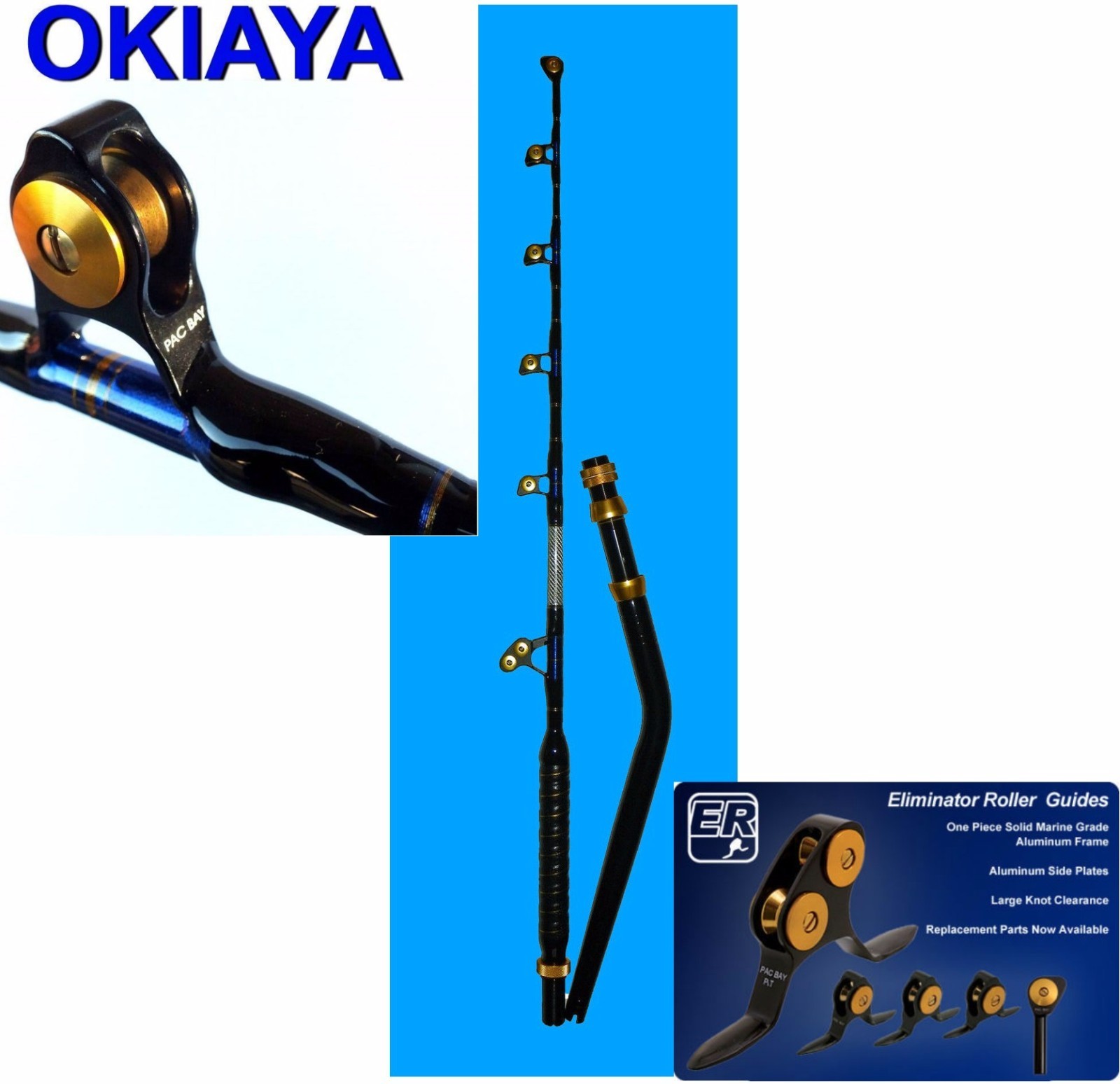 OKIAYA PAC BAY BENT BUTT 80-130LB VENOM PRO Trolling Rod For PENN OR TIAGRA