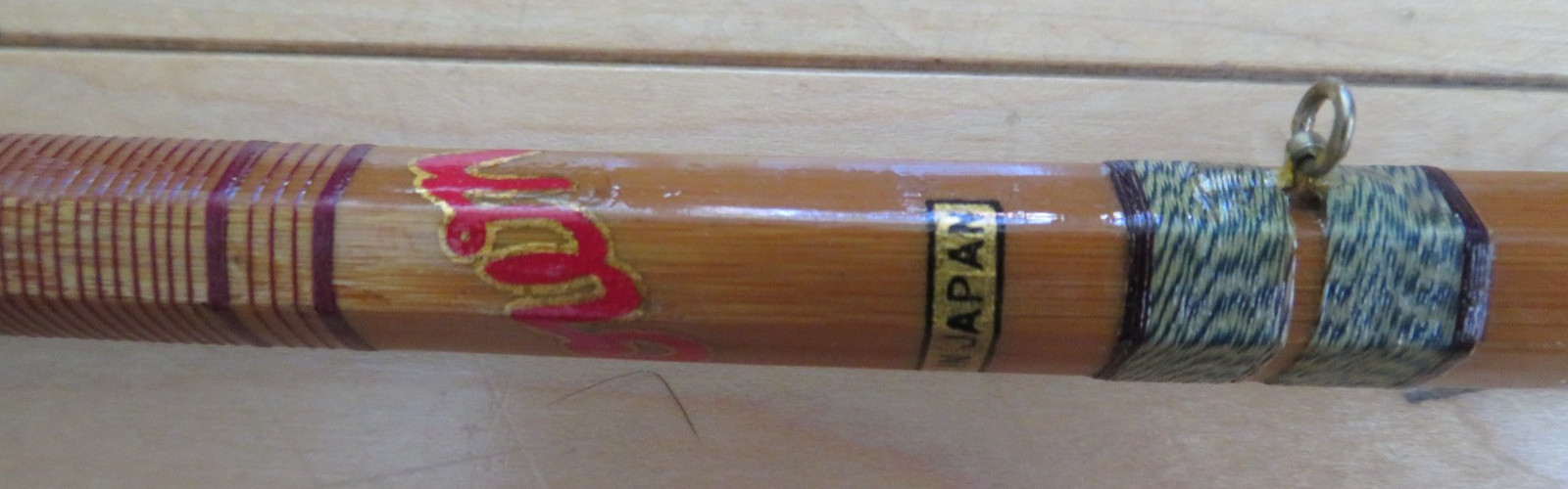 Vintage Crown Japanese 8′ Bamboo Fly Fishing Rod Set w/ Crown Brand Box & Gear