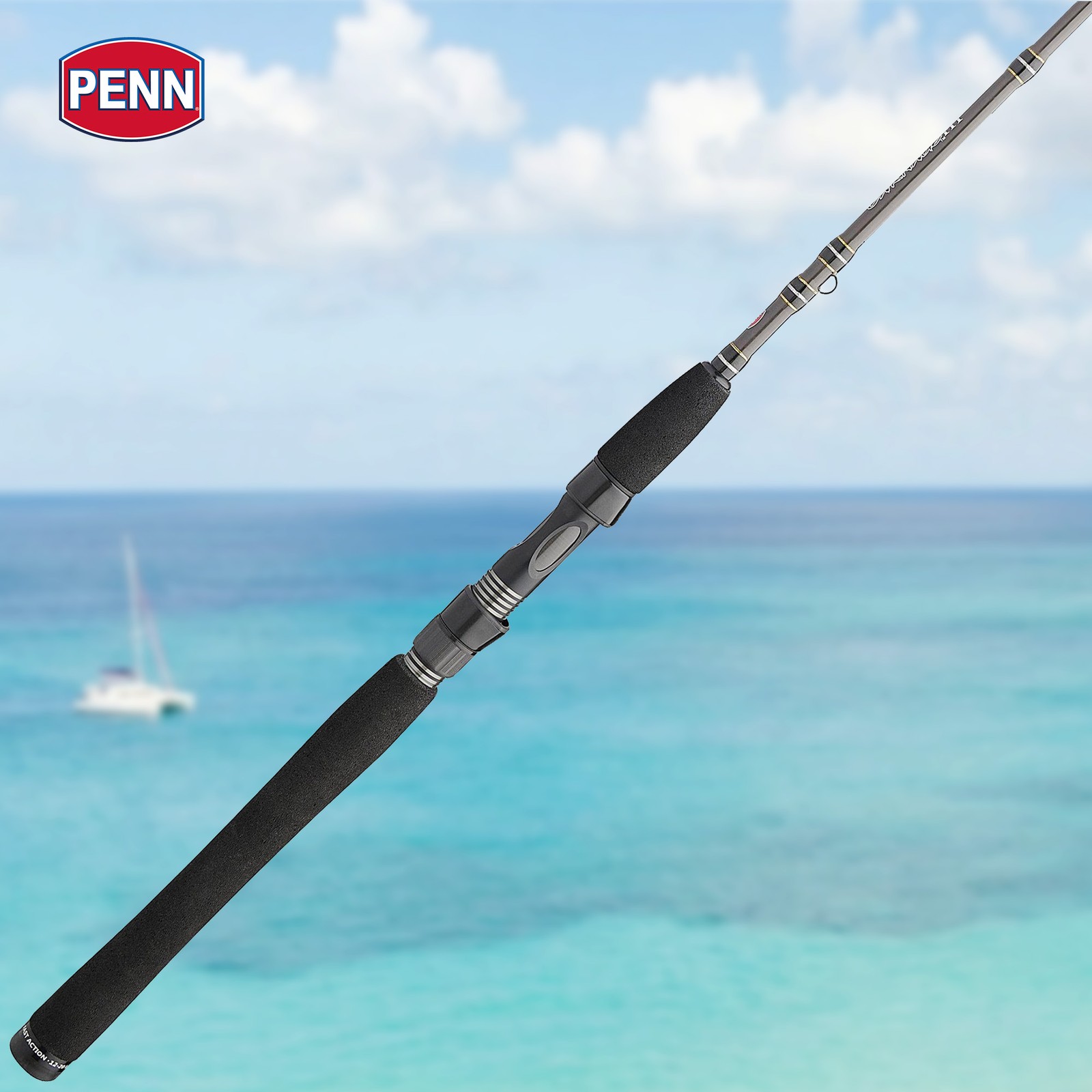Penn III Inshore Spinning Fishing Rod, 7ft, Loads up to 20 Lbs, Black (Open Box)