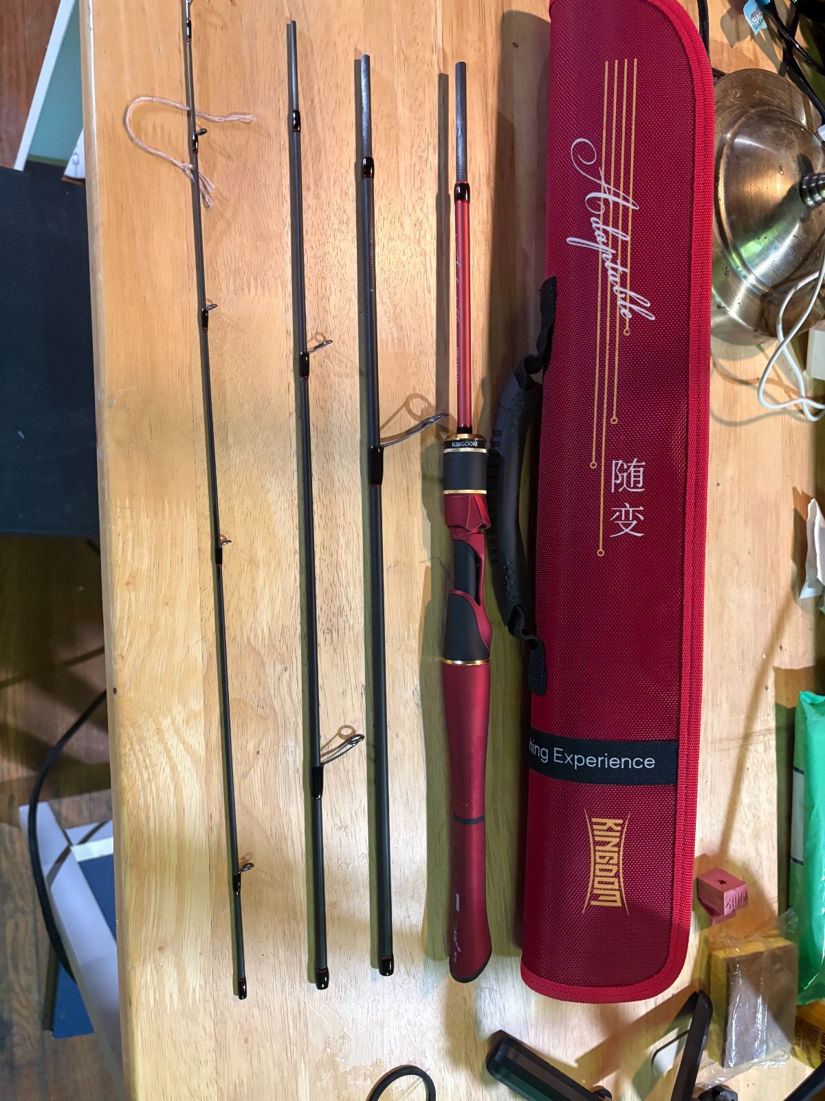 Kingdom 4 piece rod with case, 4-10 line weight, 6 foot long