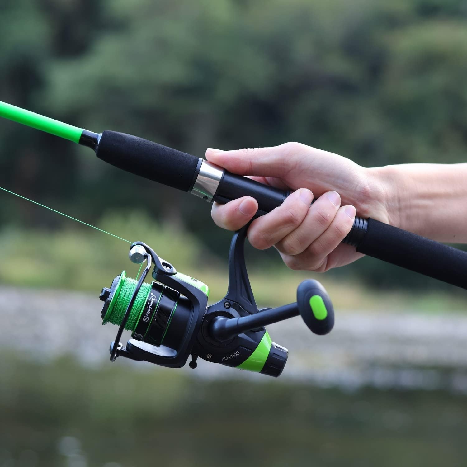 2-Piece Graphite & Glass Fishing Rod | Saltwater Spinning for Catfish & Salmon