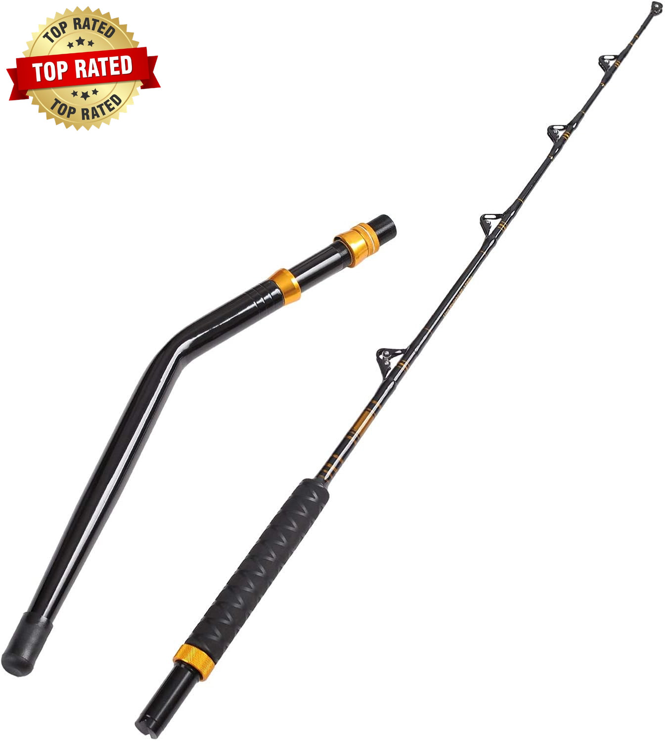 Bent Butt Fishing Rod 2-Piece Saltwater Offshore Trolling Rod Big Game Roller Ro