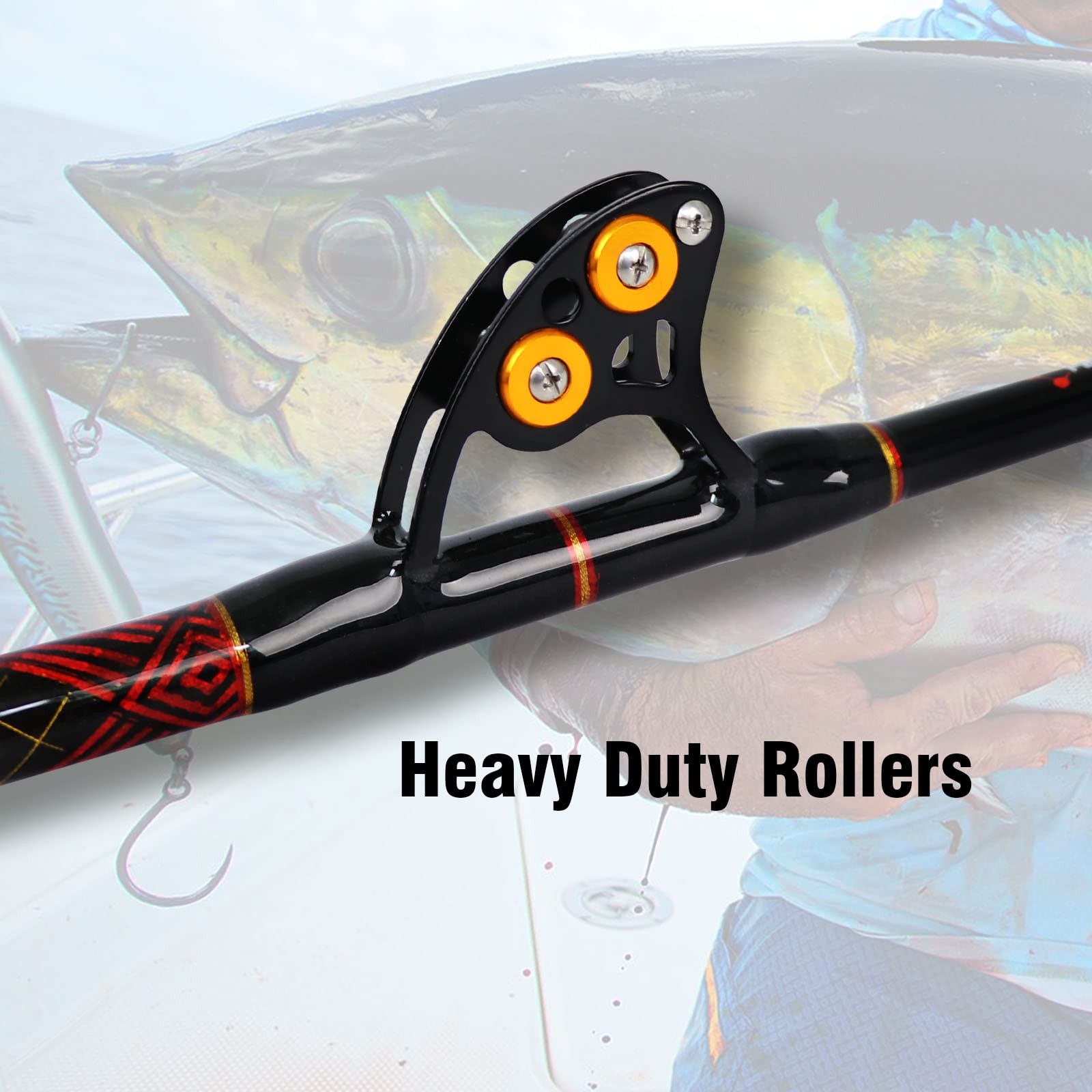 Fiblink Bent Butt Trolling Rod 2-Piece Saltwater Offshore Fishing Rod Big Gam…