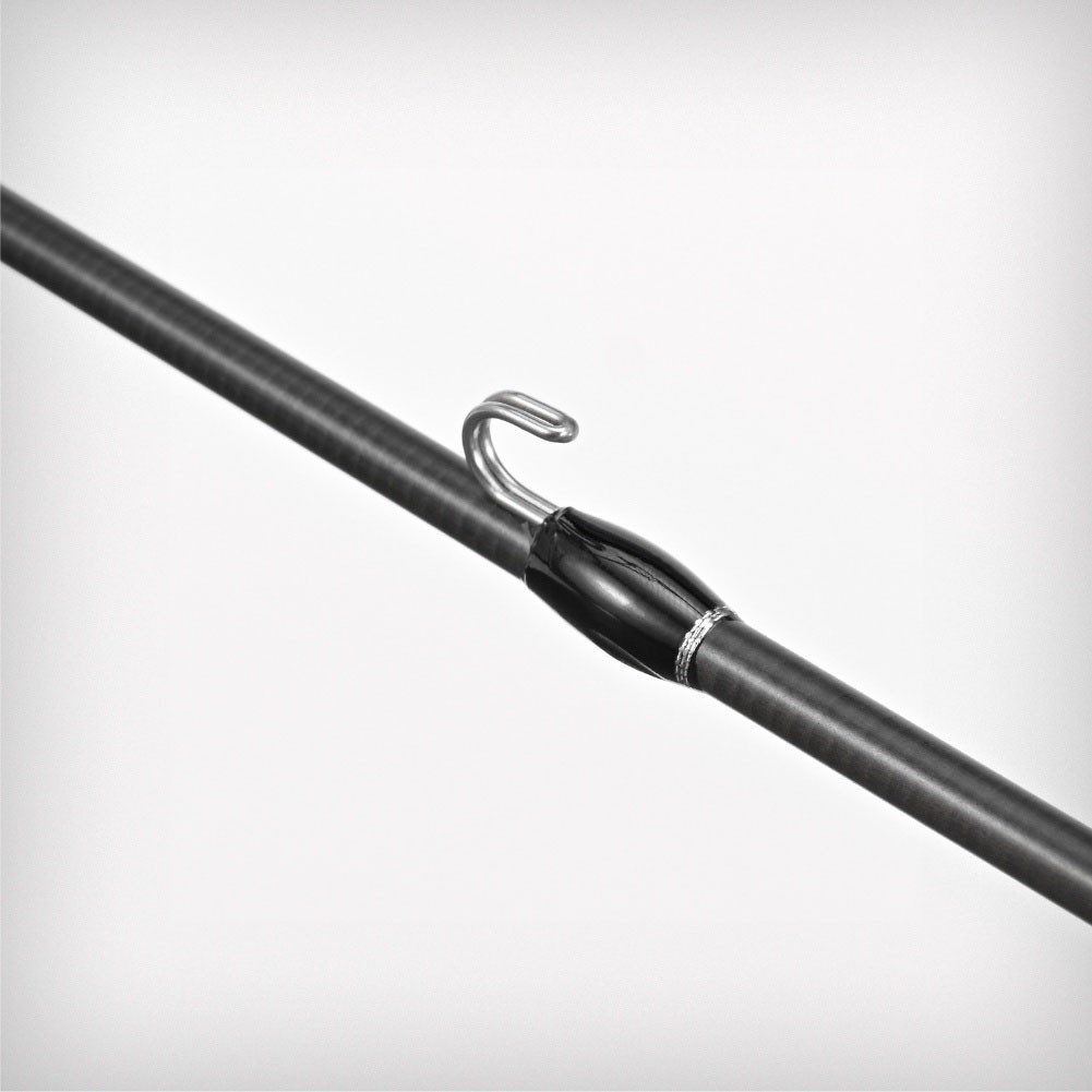 2 Section Telescopic Ice Fishing Rod Carbon Fiber 50cm With Wooden Grip