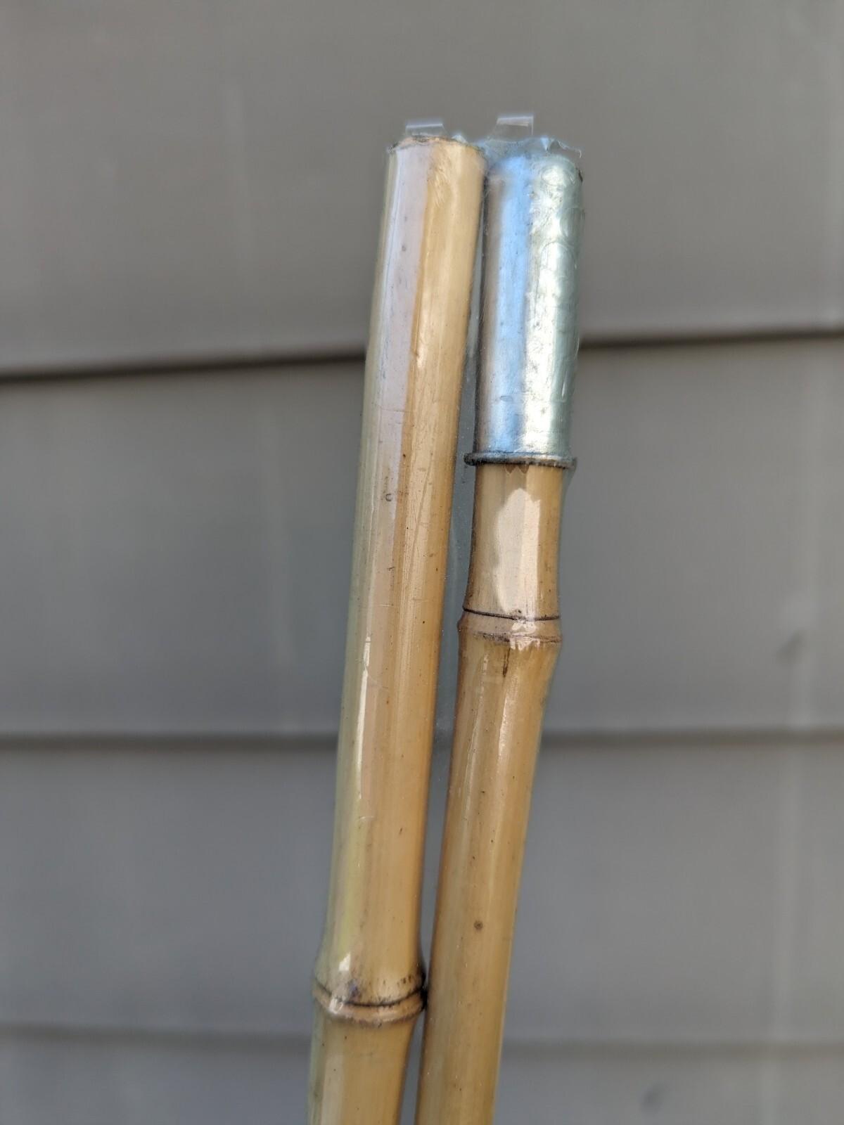 8′ 6″ Jointed Bamboo Pole 2 Piece Hook Weight & Bobber Natural Color New