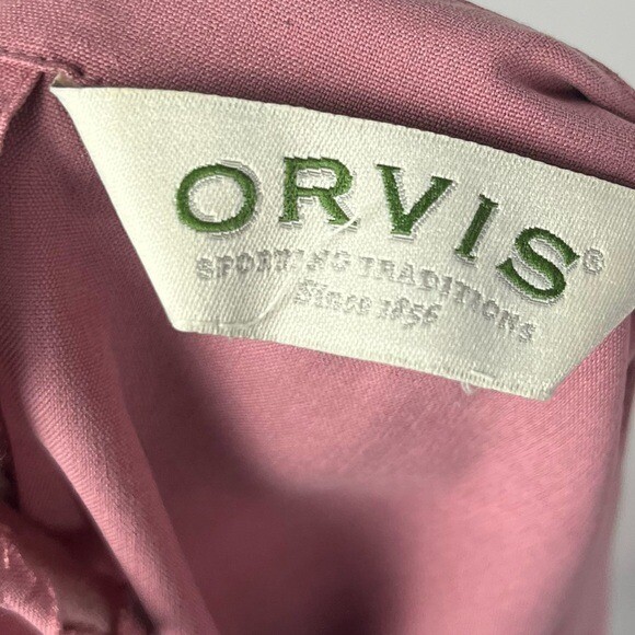 Orvis Mauve Pink Purple Round Neck Short Sleeve Blouse L
