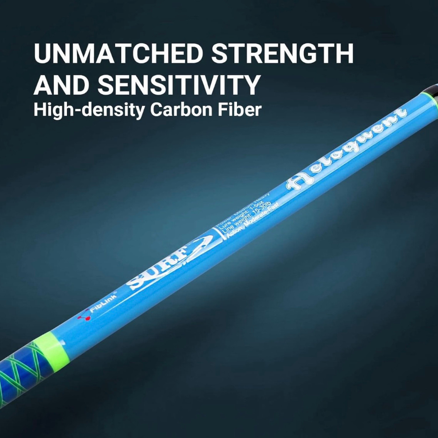 Fiblink 10’6″ Surf Fishing Rod 3 Piece Carbon Fiber Spinning Saltwater Travel