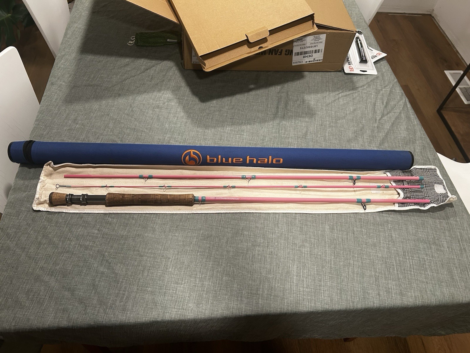 Blue Halo 7’9″ 7 wt Pink Fly Fishing Rod with Tube for Trout