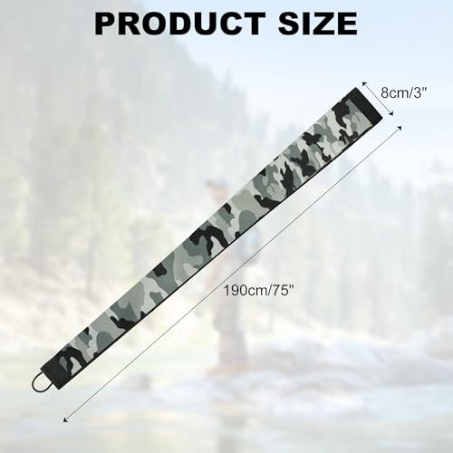 Neoprene Camo Fishing Rod Sleeves,Fishing Pole 75″ 1 Light Green Camo