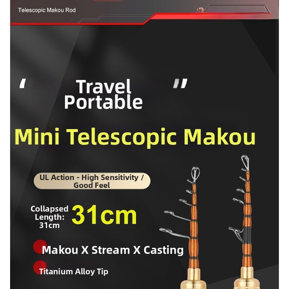 Ultralight Carbon Fiber Telescopic Fishing Rod Light Weight for Trout Stream