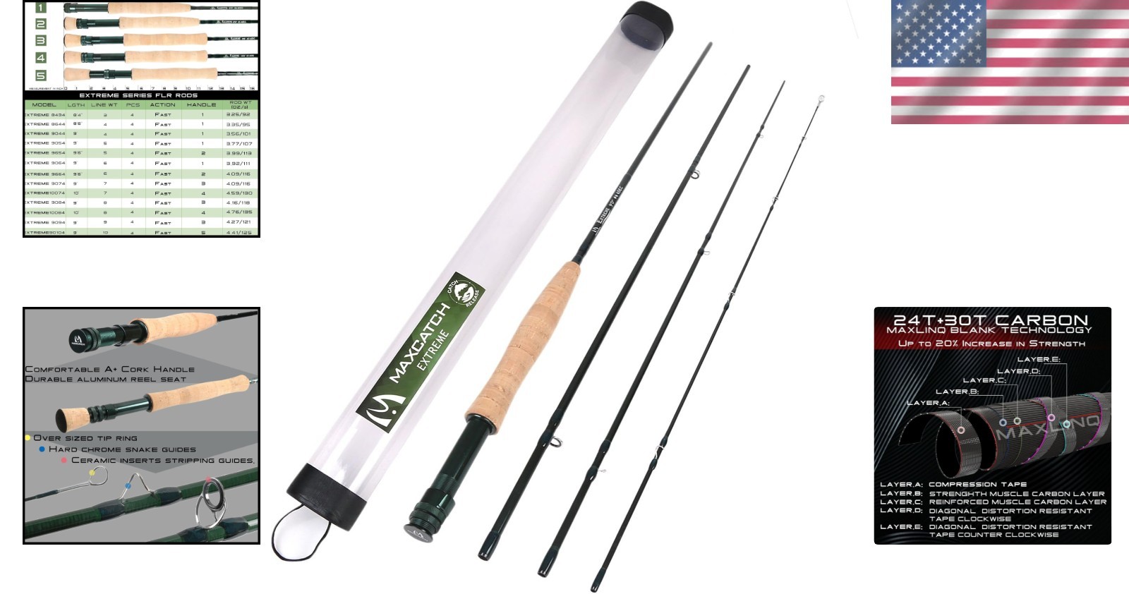 Entry Level Fly Fishing Rod 9ft 5wt IM7 Carbon