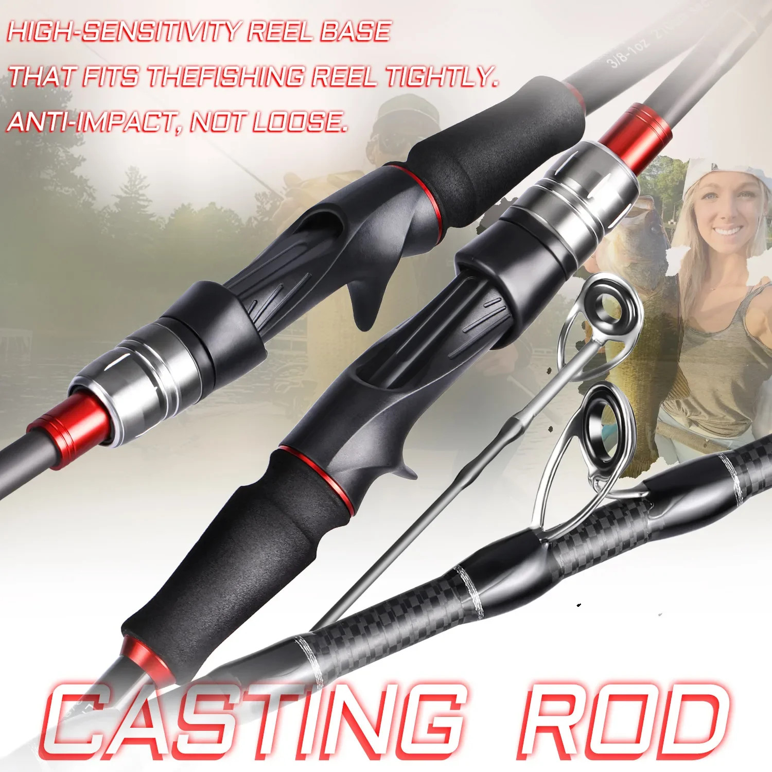 Sougayilang 1.8m 2.1m Lure Fishing Rod Carbon Fiber Spinning Casting Fishing Rod