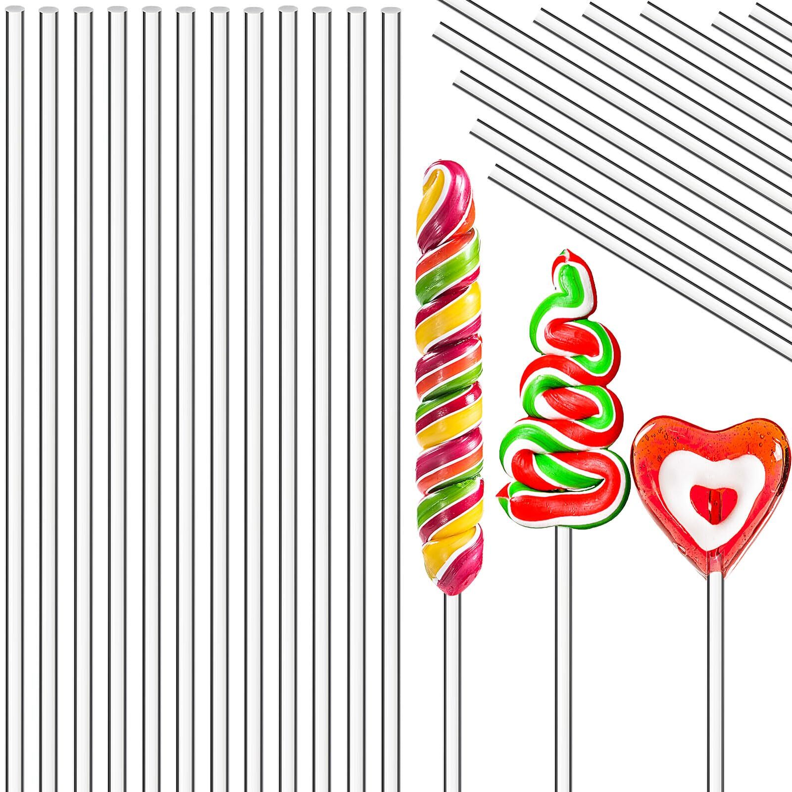 120 PCS 1/8 x 8 inch Clear Acrylic Rods Round Plastic Dowel Cake Topper Sticks