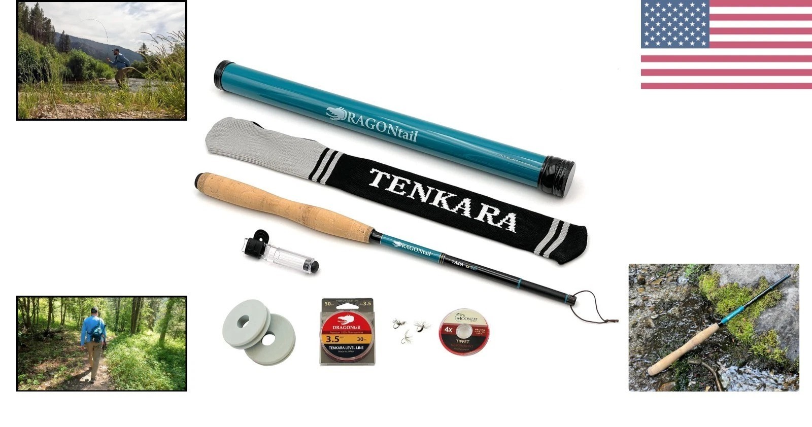 DRAGONtail Kaida zx320 Multi-Length Tenkara Pack Rod