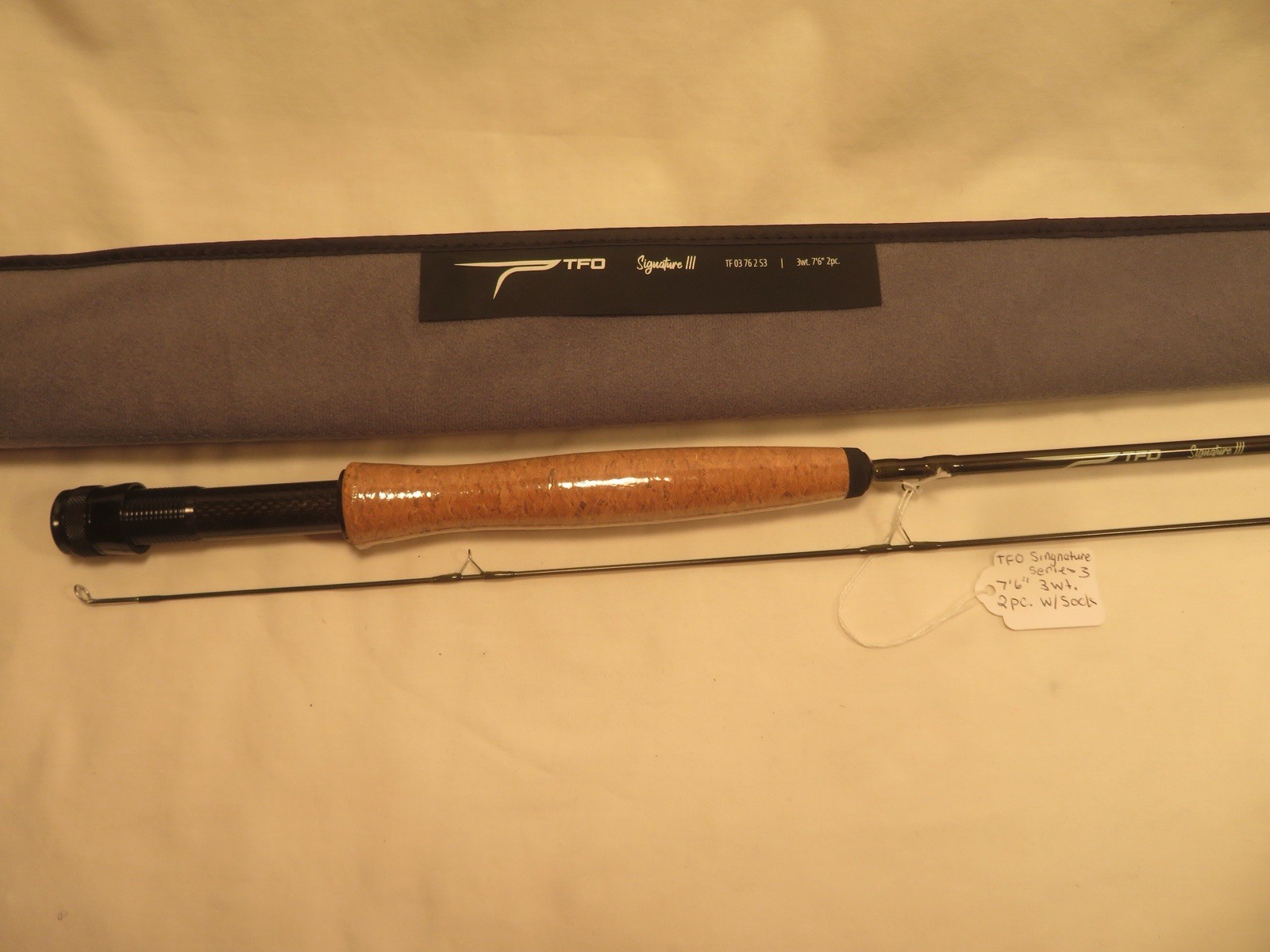 TFO Fly Rod, 7’6”, 3 Wt, 2 Piece, With Rod Sock, Brand New! #6978