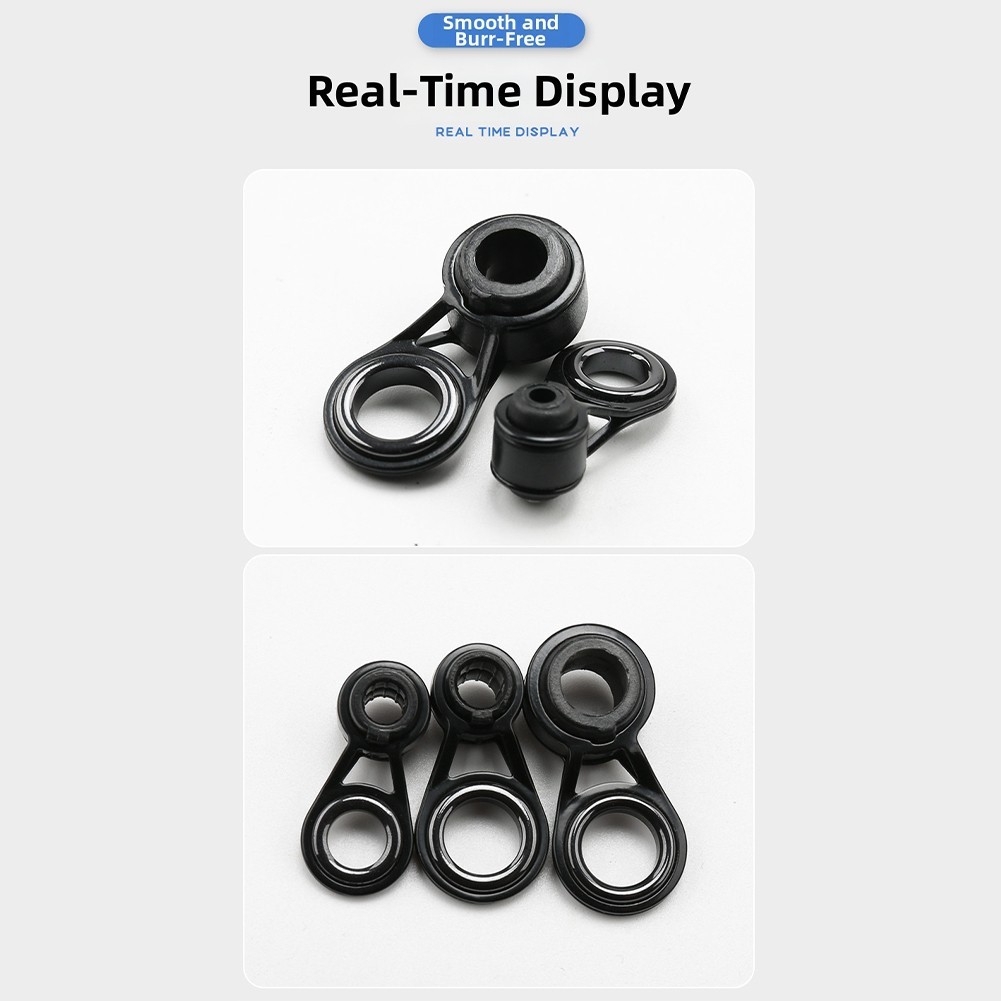 3pcs Fishing Rod Tip Guides Black Wire Loop Rings Repair Kit for Rod Joints