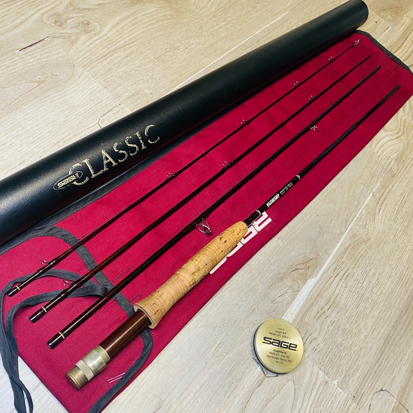 Sage Graphite III GFL 389-4 LL 3wt 8’9″ Fly fishing rod w/Sock and Tube Rare!