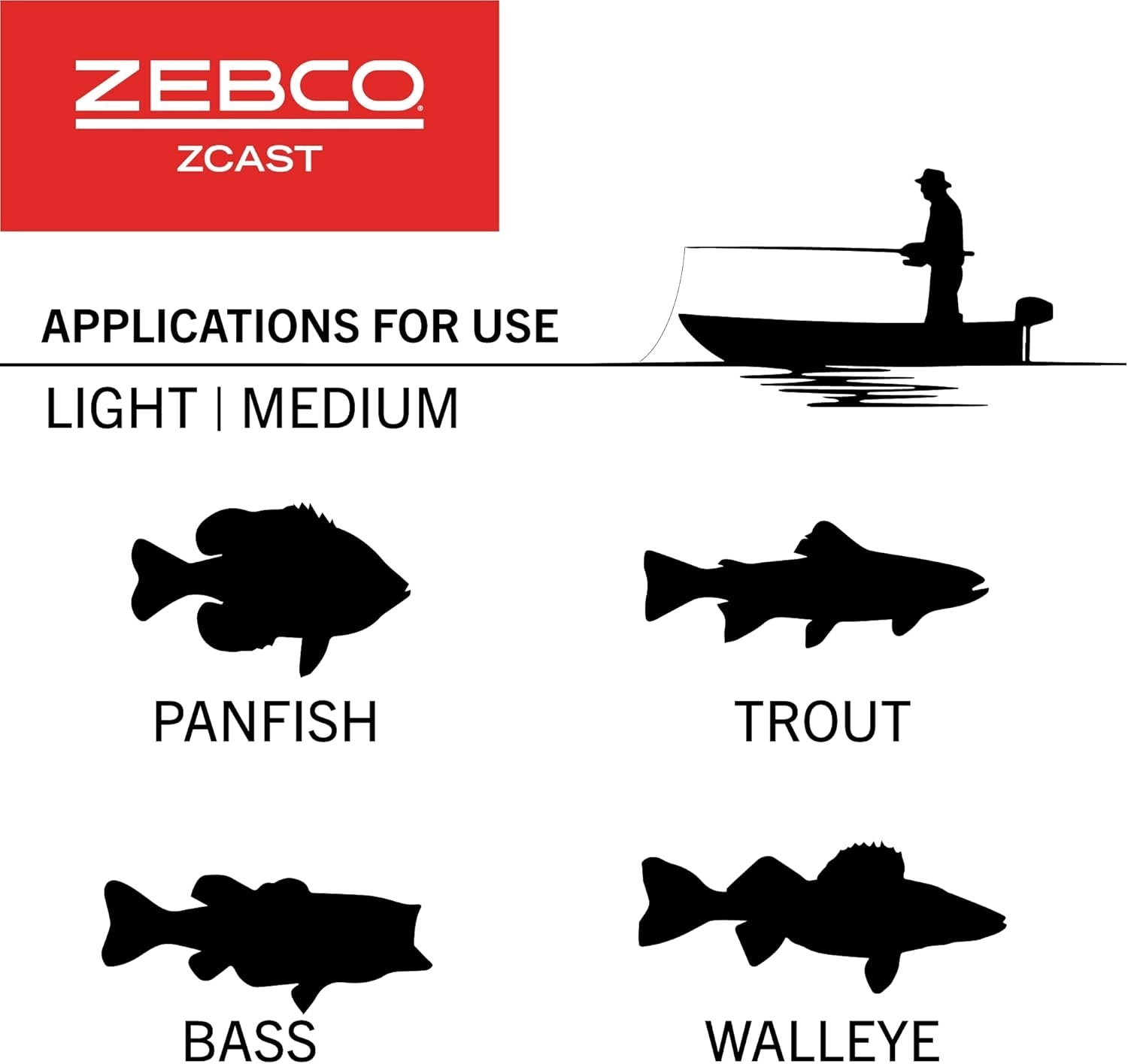 Z-Cast Casting Fishing Rod, 2-Piece Durable Z-Glass Fishing Pole, Comfortable…