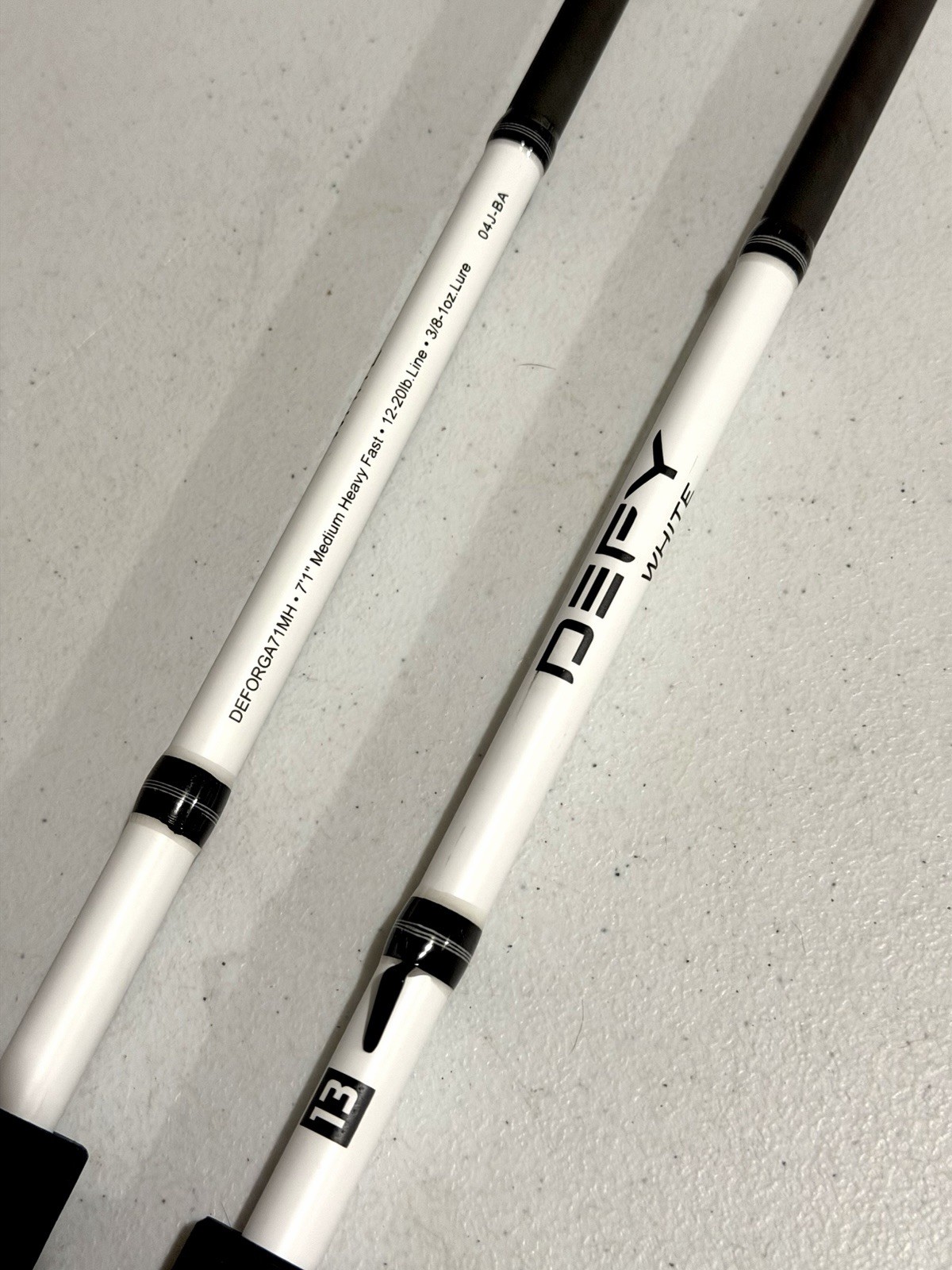LOT of 2 – 13 Fishing Origin DEFY White Casting Rods – Saltwater Freshwater