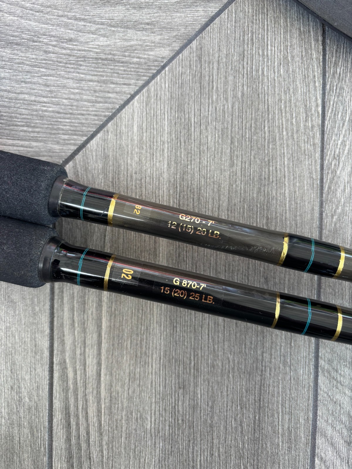 Lot of 2 Seeker Black Steel Fishing Rods Excellent Condition Long Beach
