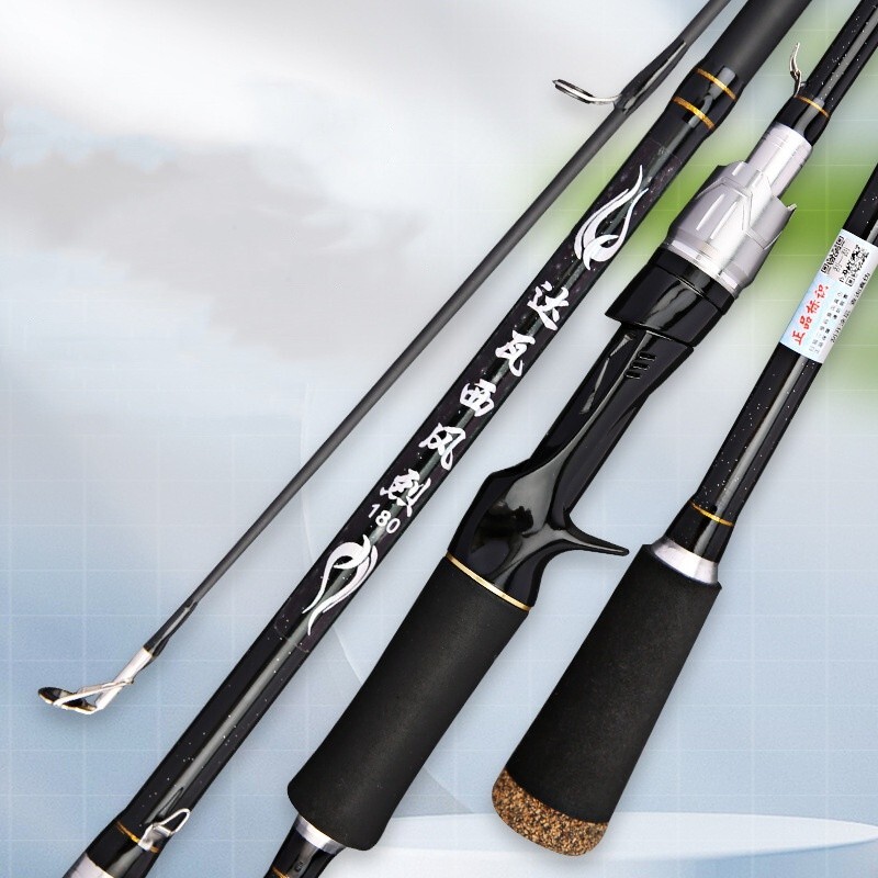 1.65M/1.8M Carbon Fiber Fishing Rod Spinning Casting Fishing Rod Pole 2 Sections