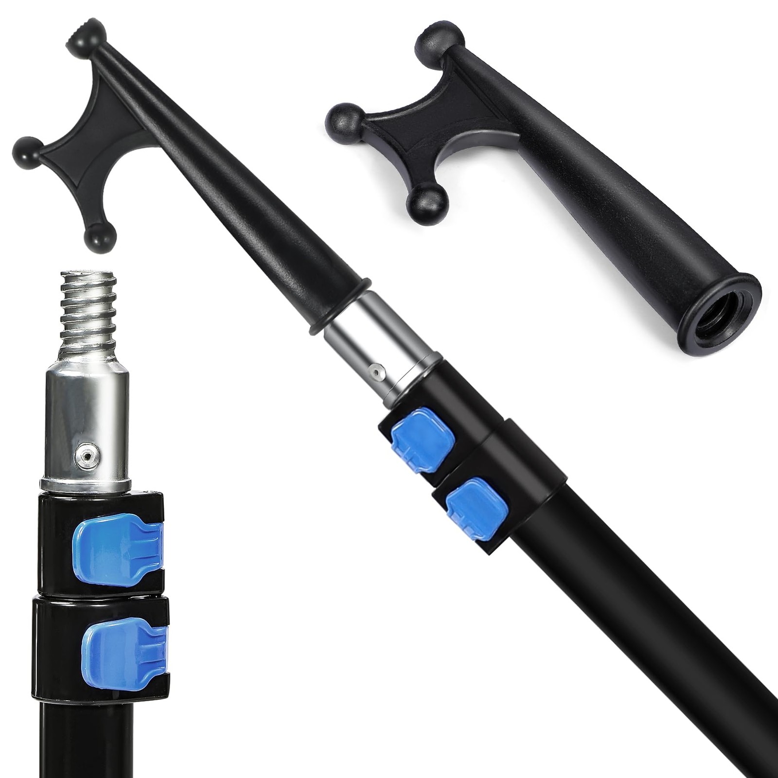 Boat Hooks for Docking,Telescoping Boat Hook with Utili 1.9-3.4ft, Black – 3.4ft
