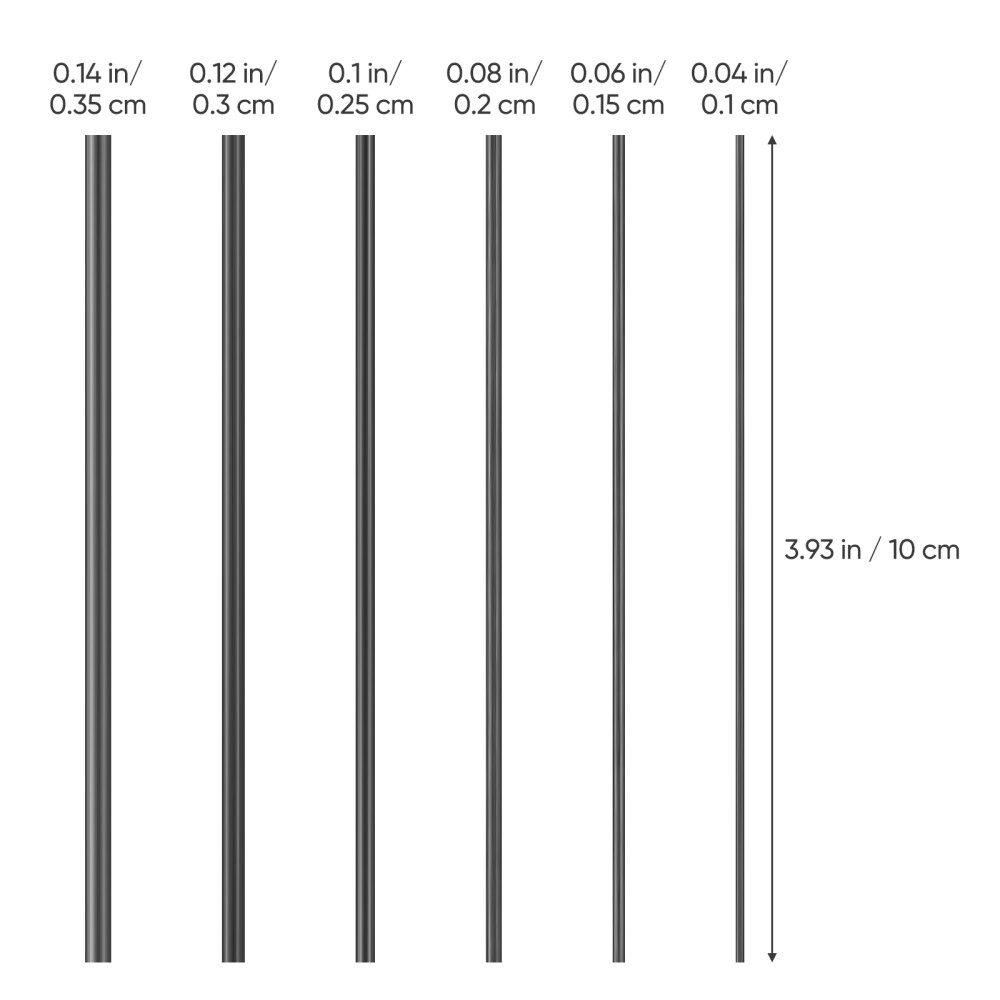 6 Pcs Silver Carbon Fiber Rods Fish Repair Fishing Inserts Travel