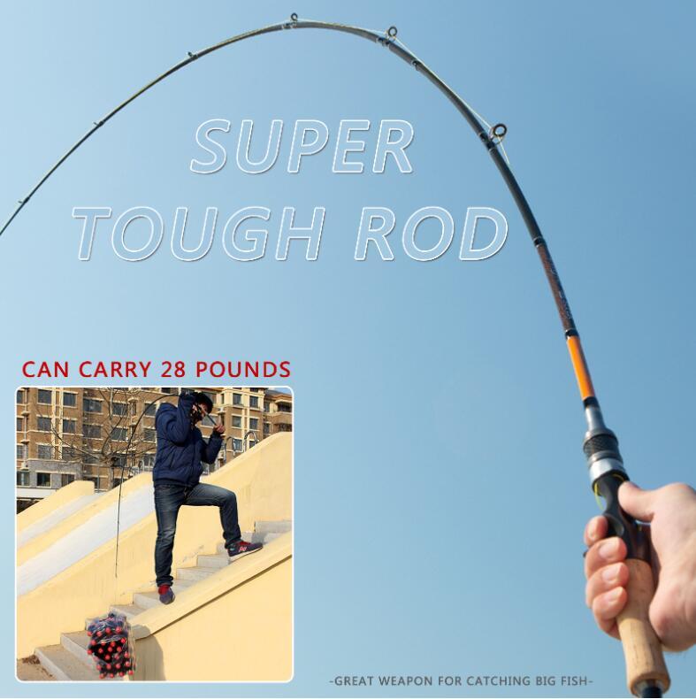 1.8M Lure Fishing Rod Spinning Casting Rods Poles 2 Tips 30T Carbon Bait 5-30g