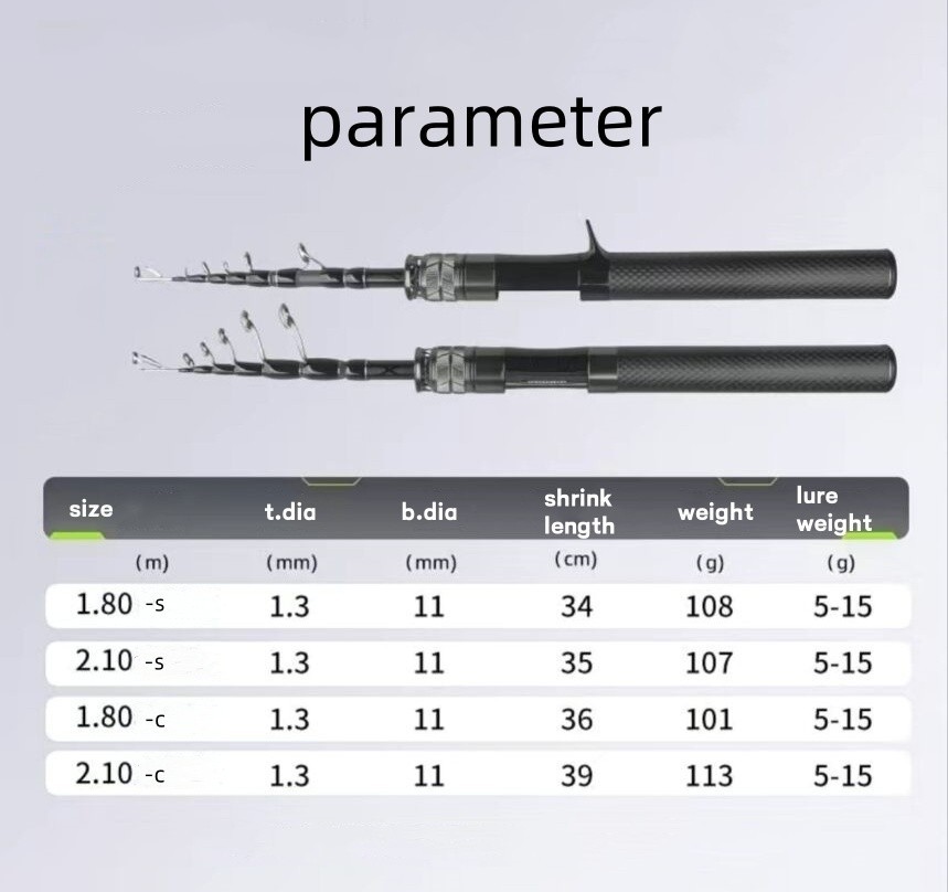 Telescopic Fishing Rods Spinning Casting Rod Carbon Fiber Rod Bass Ultra Light