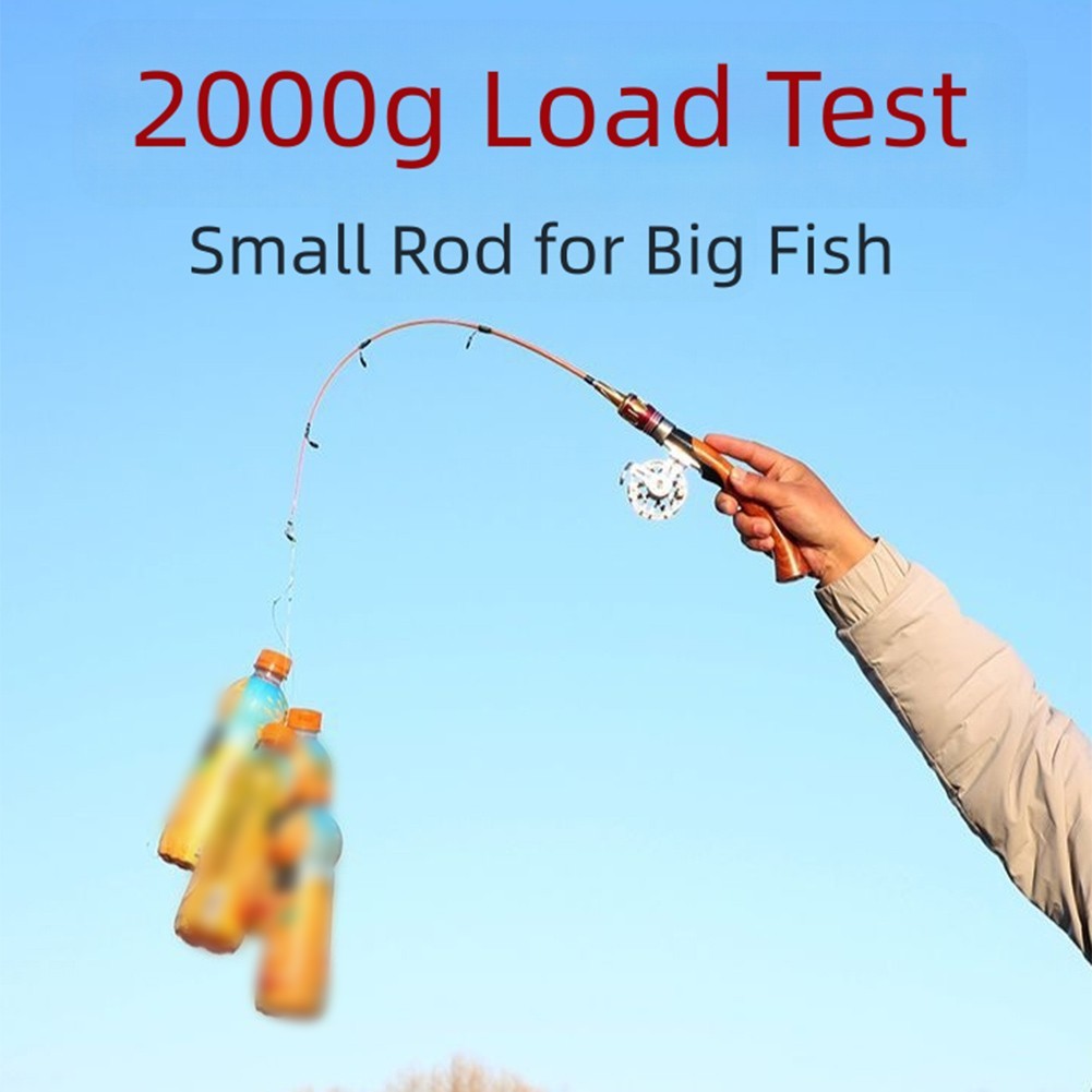 Solid Ice Fishing Rod Two Sections 50 60 70cm Fiberglass Fishing Pole