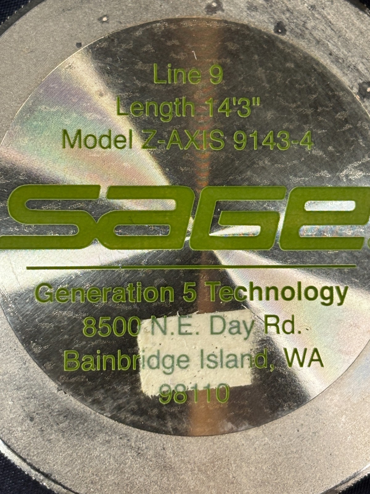 SAGE Model Z-AXIS 9143-4 14ft 3in 9wt 4pc Excellent Condition /Serial No.AQ21480