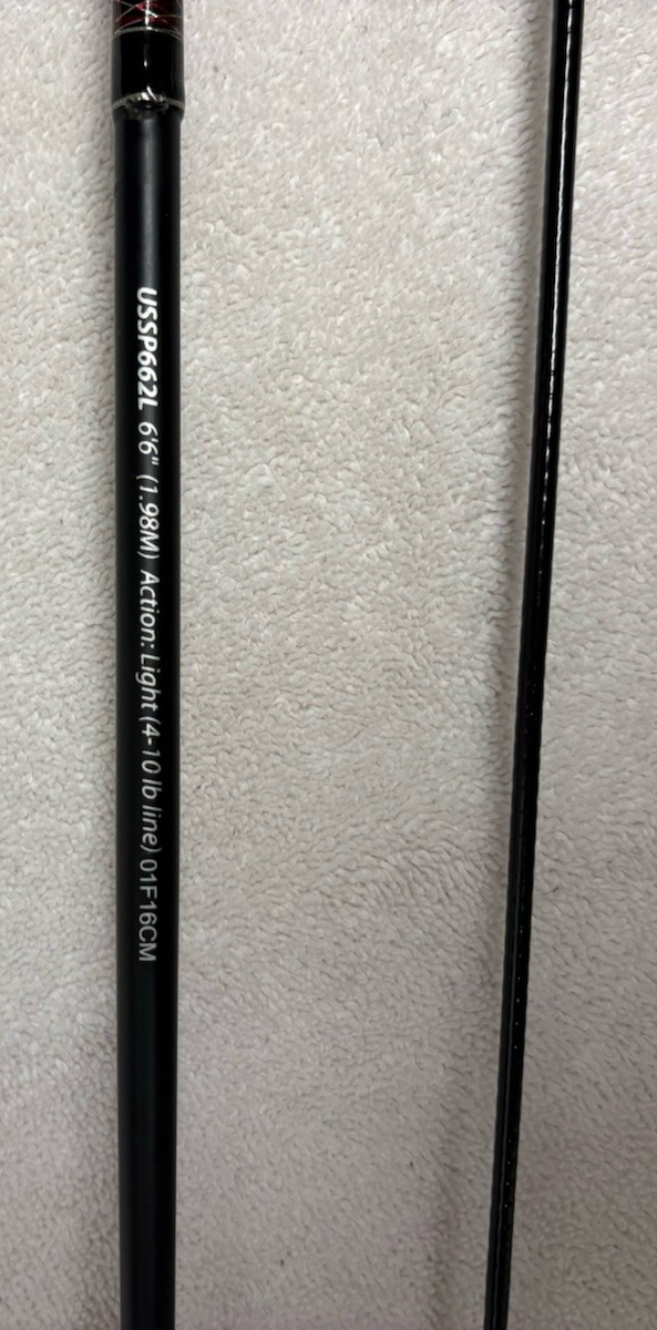 Shakespeare Ugly Stik GX2 Spinning Rod 6’6” Light 2-piece 4-10 Lb USSP662L GUC