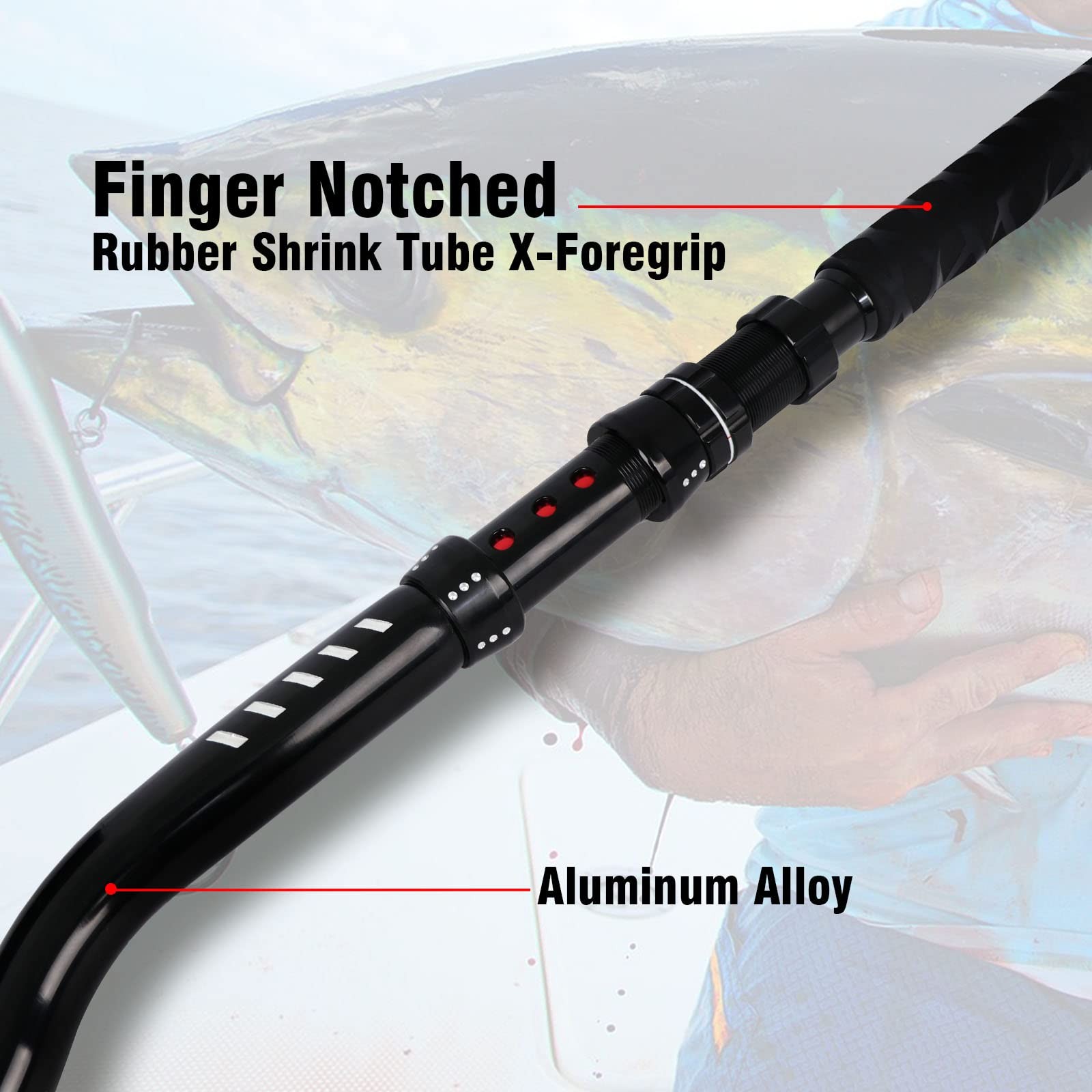 Fiblink Bent Butt Trolling Rod 2-Piece Saltwater Offshore Fishing Rod Big Gam…