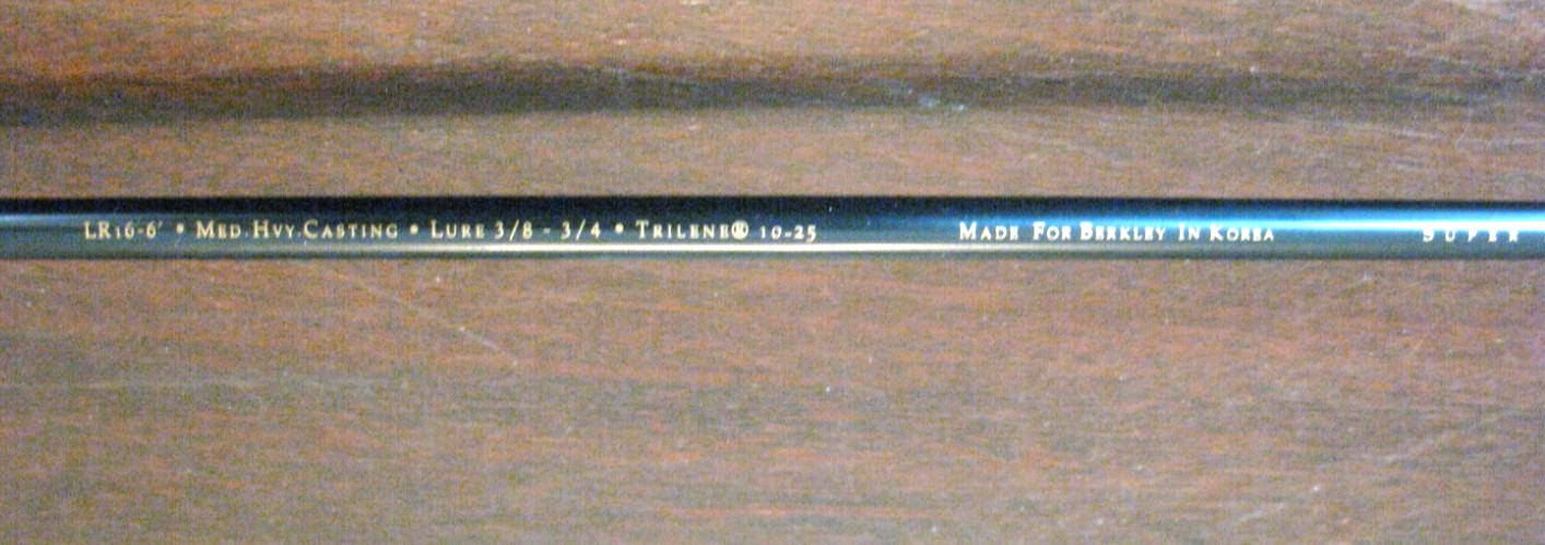 Berkley Lightning Rod 6′ Casting Rod LR16, 1Pc, 10-25lb, Med Hvy Act, Triggr-EUC