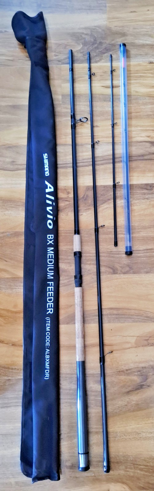 Shimano Feeder Fishing Rod Alivo BX Medium 12ft 3 Piece Cork Handle River Lake