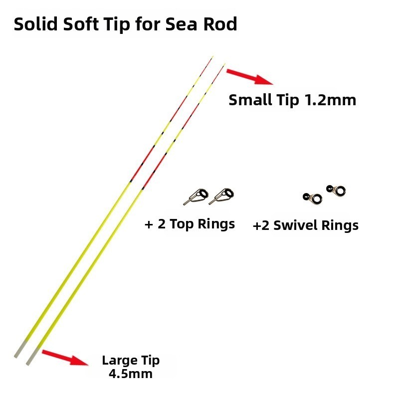 Fishing Rod Tip Flexible Fiberglass High Visibility Design Flexible Section