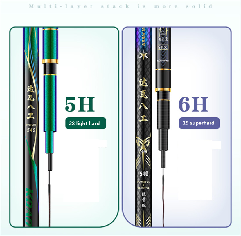 High Quality Superhard Carbon Fiber Fishing rod 3.6-9.0m