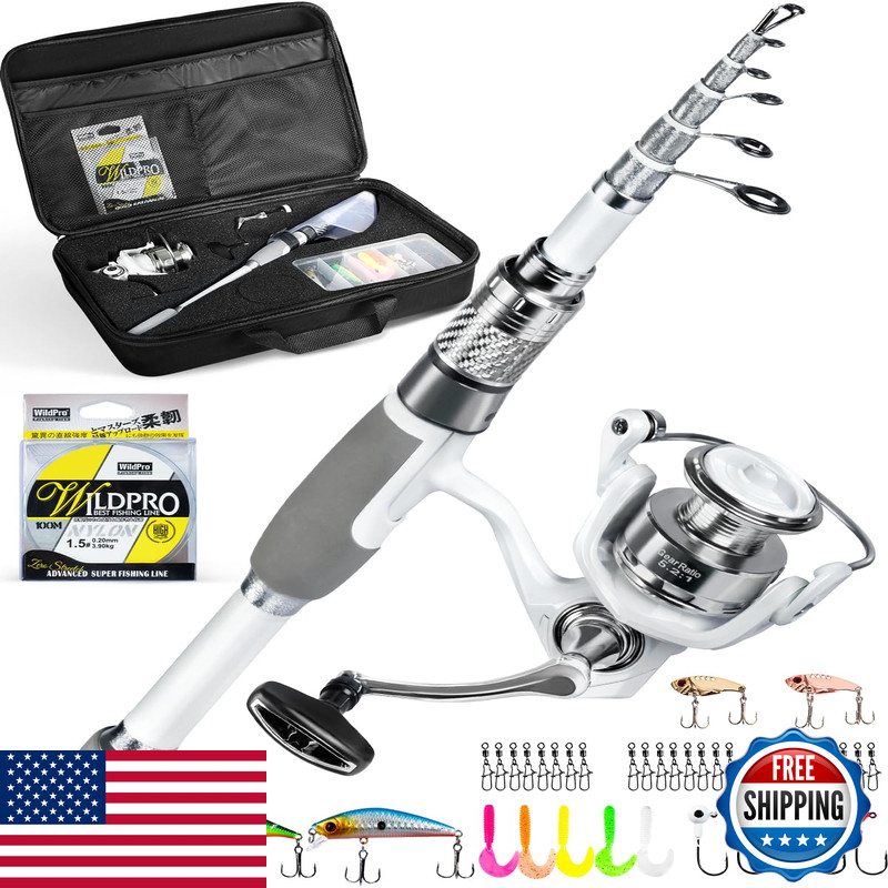 Ghosthorn Fishing Rod And Reel Combo Carbon Fiber Telescopic Fishing Pole