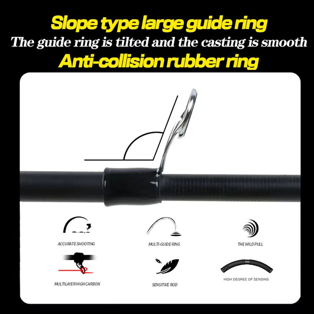 1.8m-3.0m Telescopic Spinning Fishing Rods Carbon Fiber Lure Pole Bait WT 8-18g