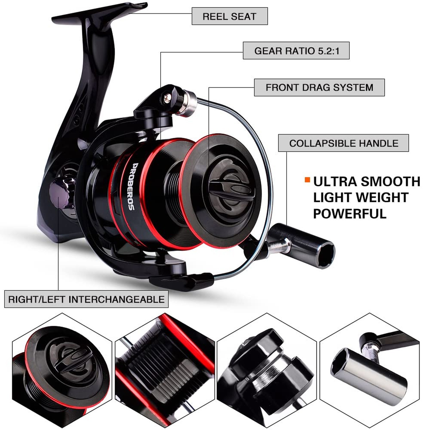 PROBEROS Kids Fishing Pole – Portable Telescopic Fishing Rod and Reel Combo K…