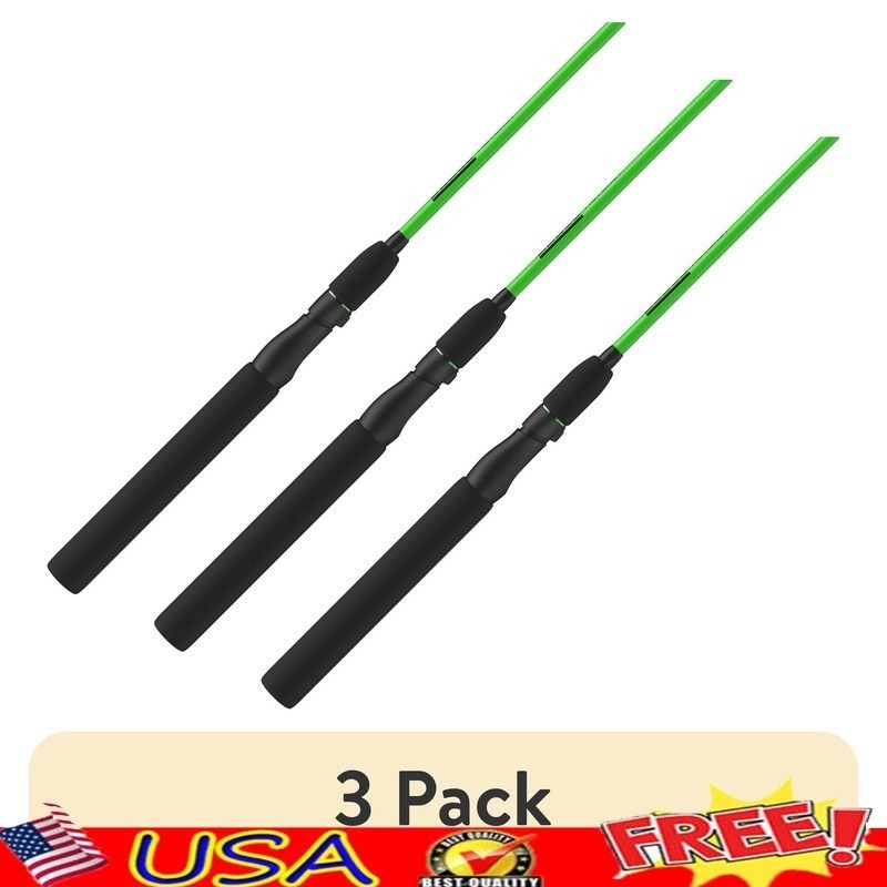3 Pack Hotcast Fiberglass Spinning Rod Medium Light Fishing 6ft 2Piece Durable