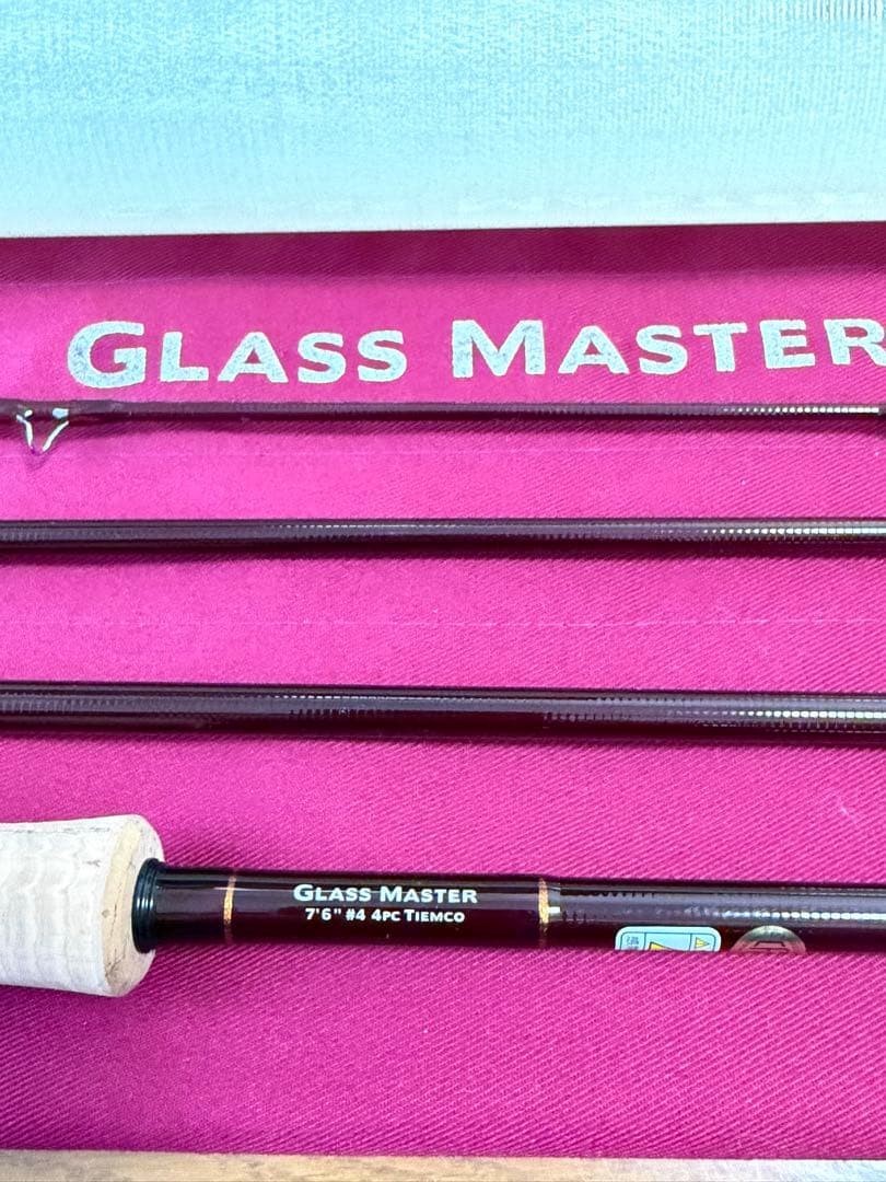 TIEMCO Glass Master Fly Rod 7’6″ #4 4pc Fiberglass Fishing Near Mint Condition