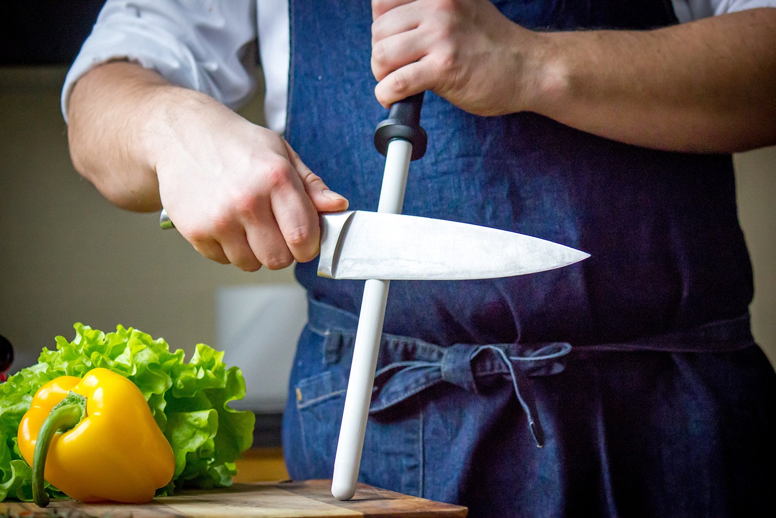 Ceramic Honing Rod for Kitchen Knives, 11-Inch Fine 1500 Grit Shatterproof