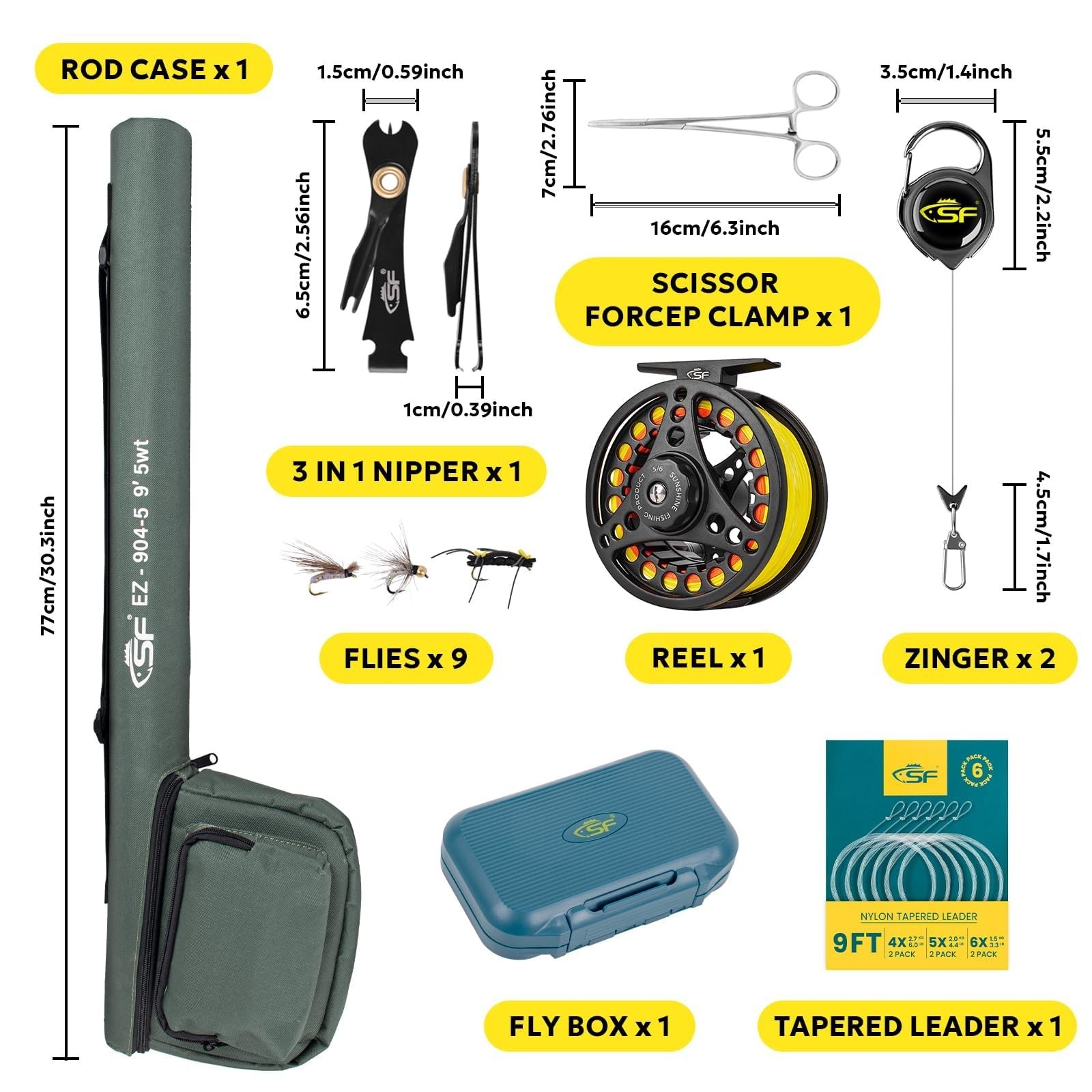 SF Fly Fishing Rod Combo Starter Kit Semi Gloss Green Jade Finish 24T Carbon …