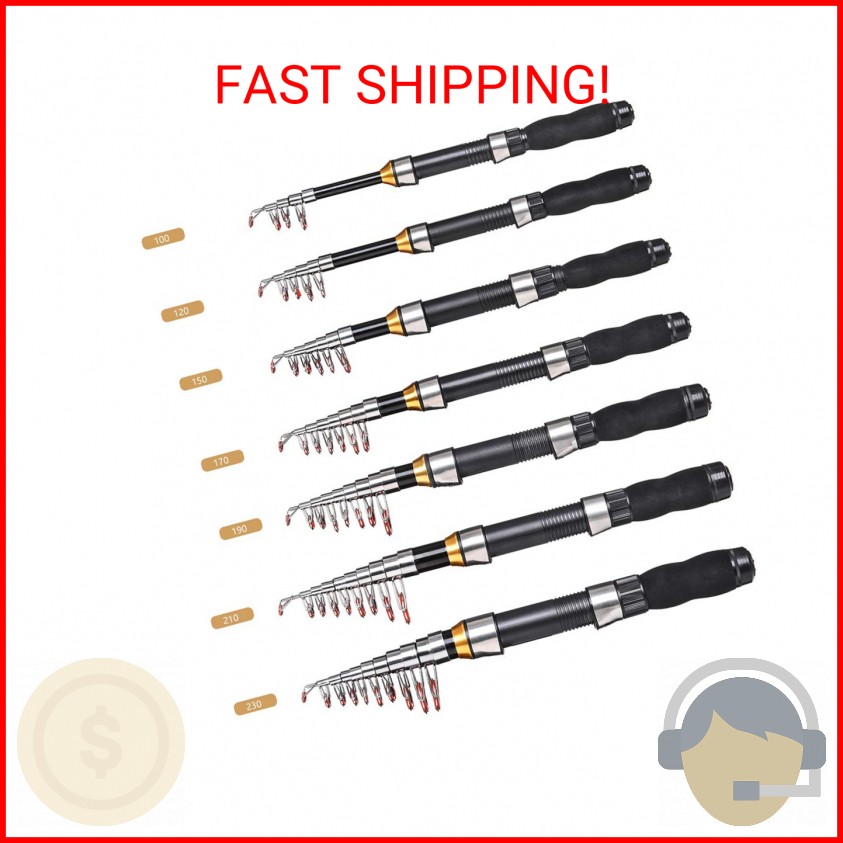 Gigicloud 1PCS Telescopic Fishing Rod 1.0m-2.3m Fishing Pole Glass Rod Super Sho