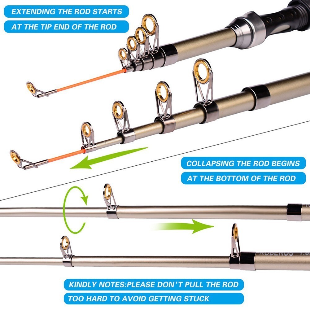 39Pcs Telescopic Fishing Rod Reel Combo Set Casting Rod Spinning Reel Line Lure