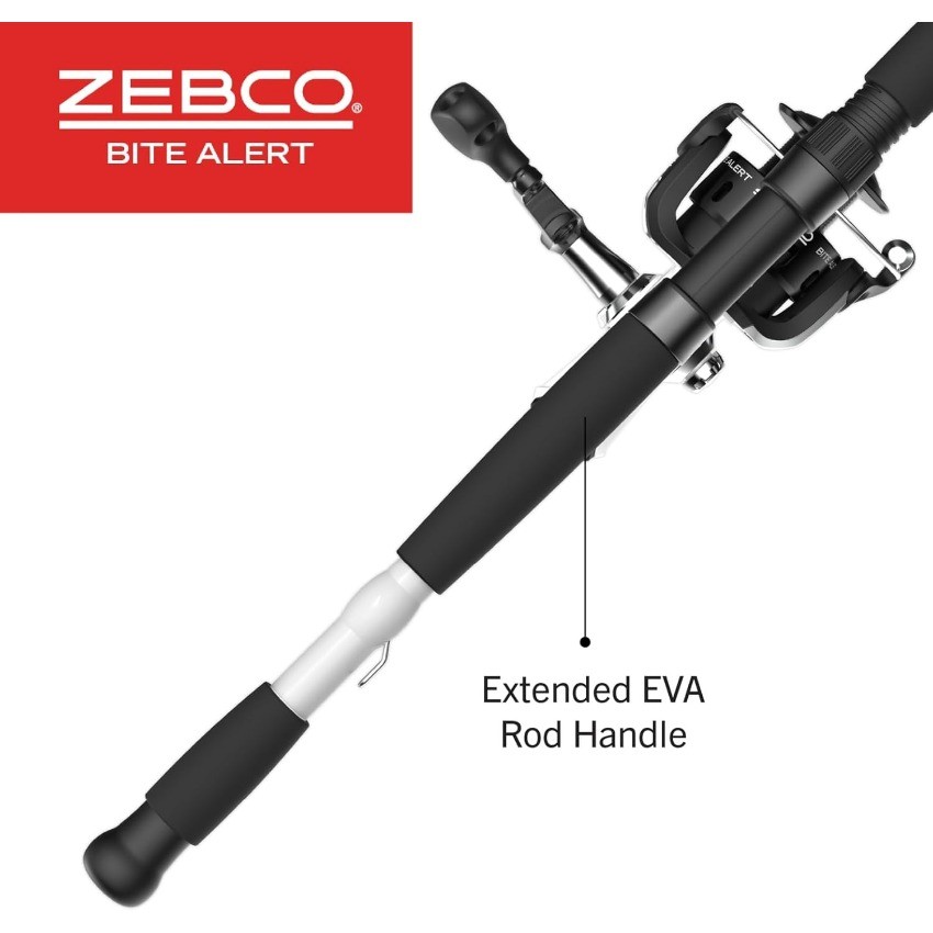 Zebco Bite Alert Spinning Reel and 2-Piece Fishing Rod Combo Y